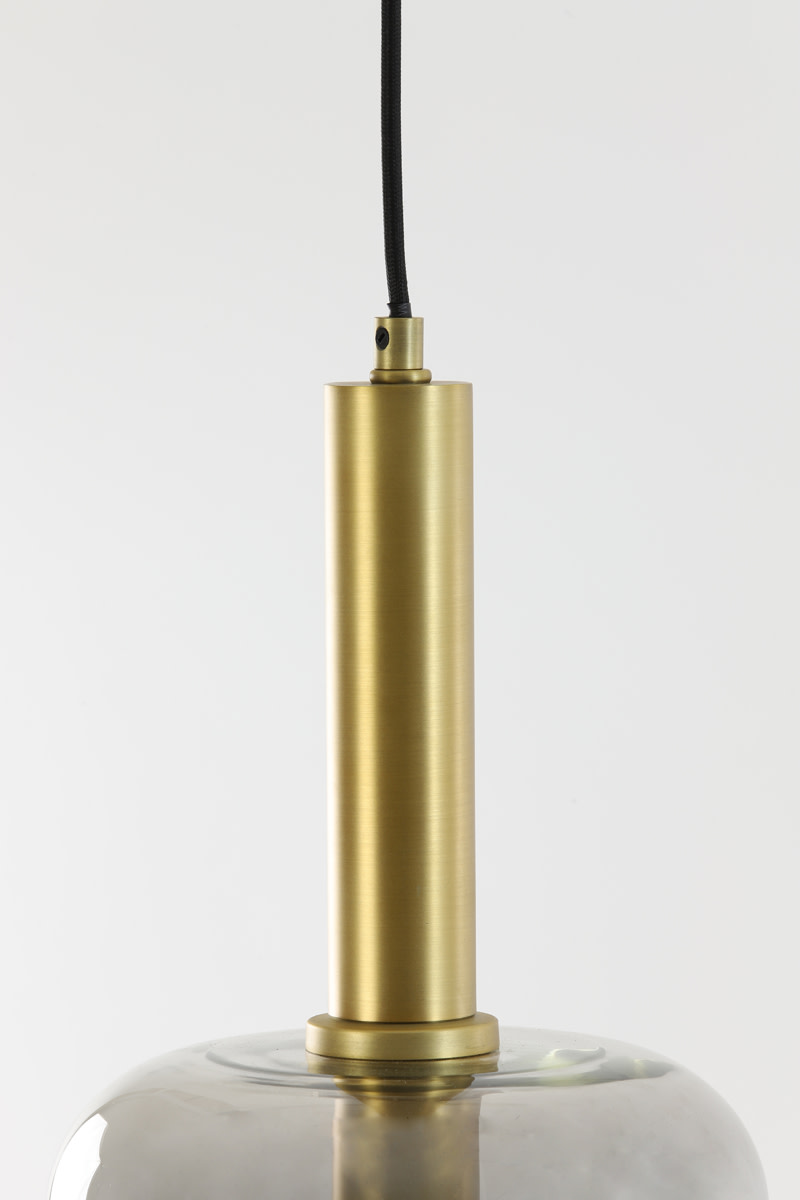 Light & Living Hanglamp Ø22x52 cm LEKAR antiek brons+smoke glas
