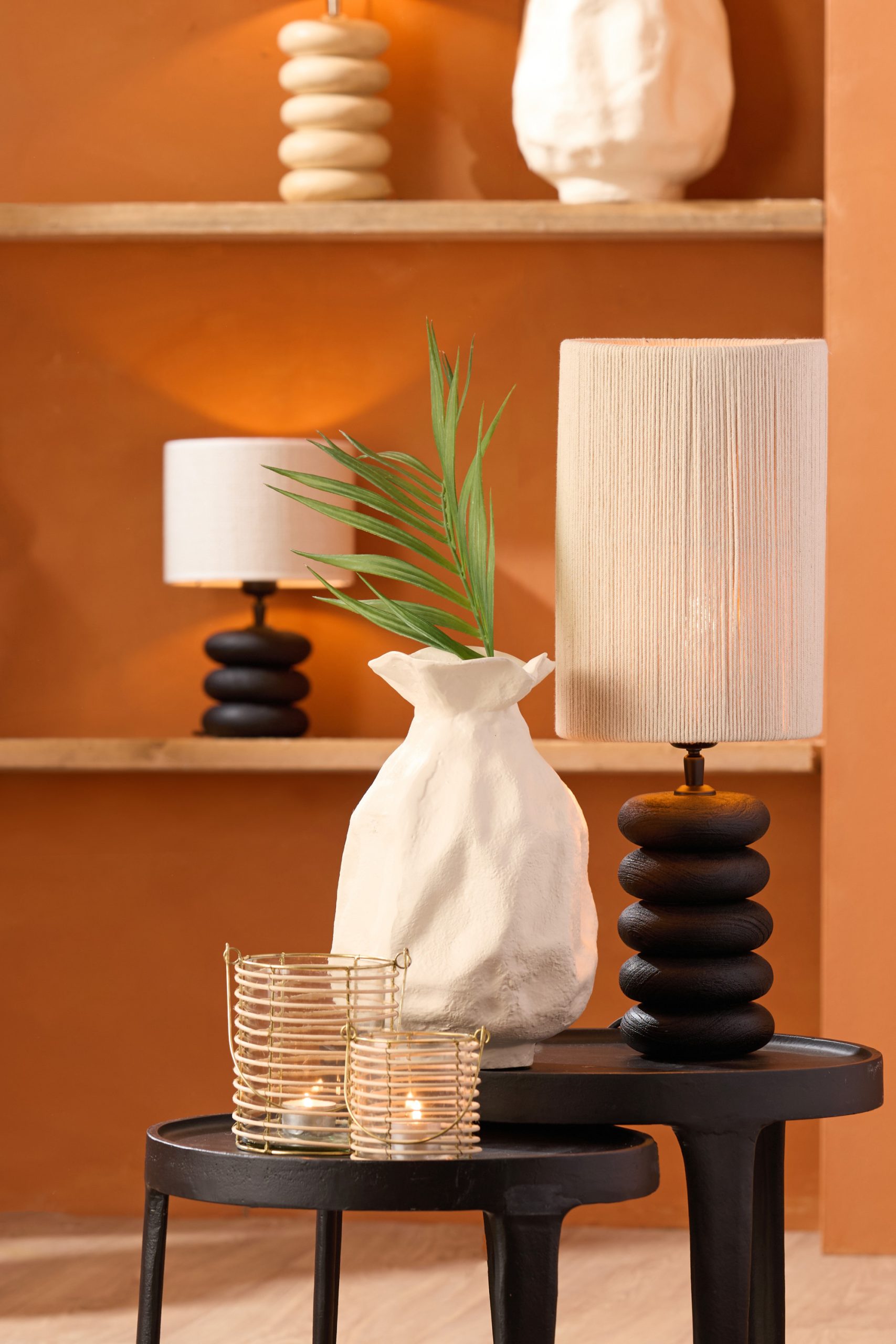 Light & Living Kap cilinder 25-25-36 cm MEDANA chenille crème