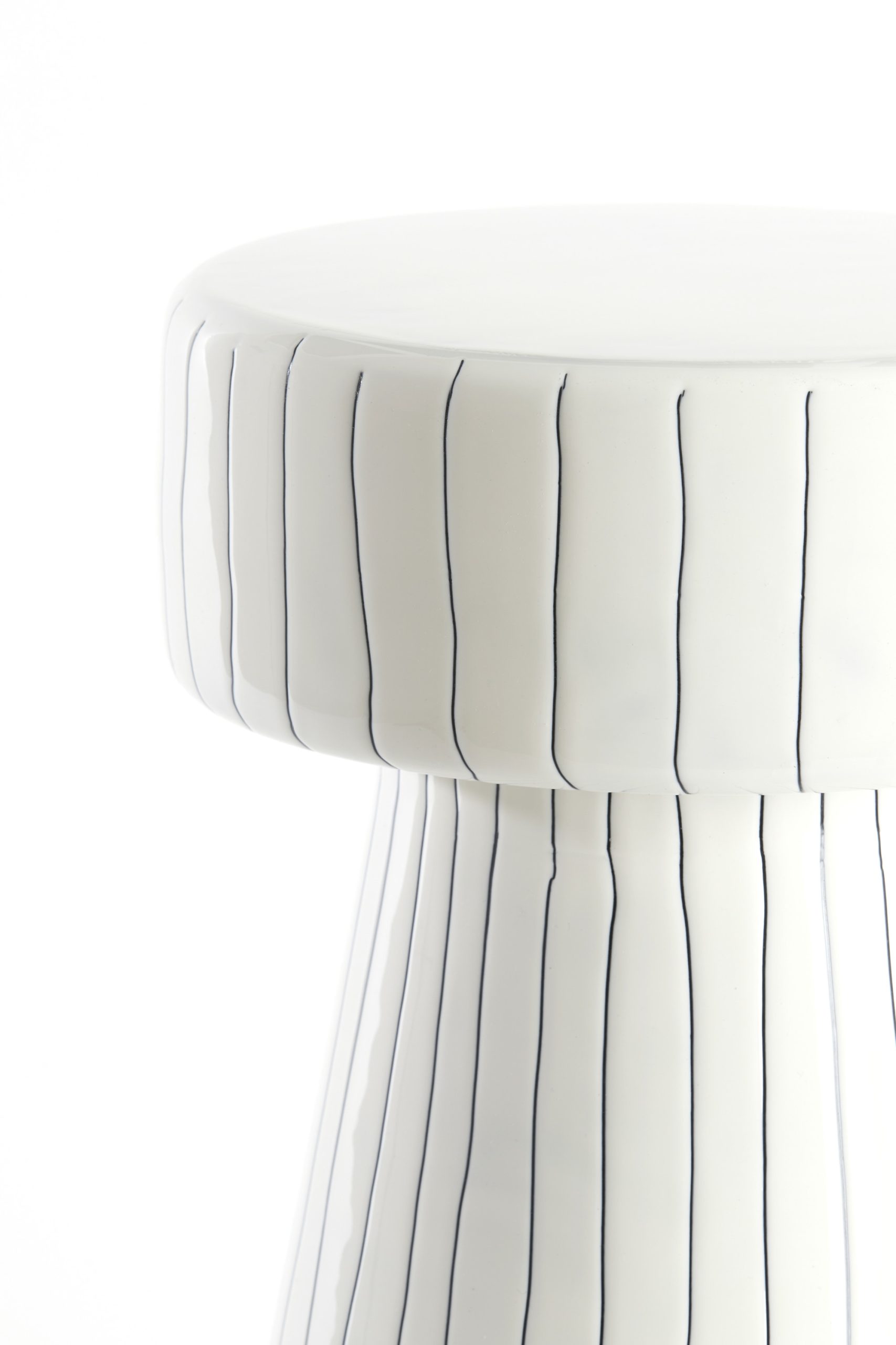 Light & Living Bijzettafel Ø29x47 cm DAKWA glans wit+zwart