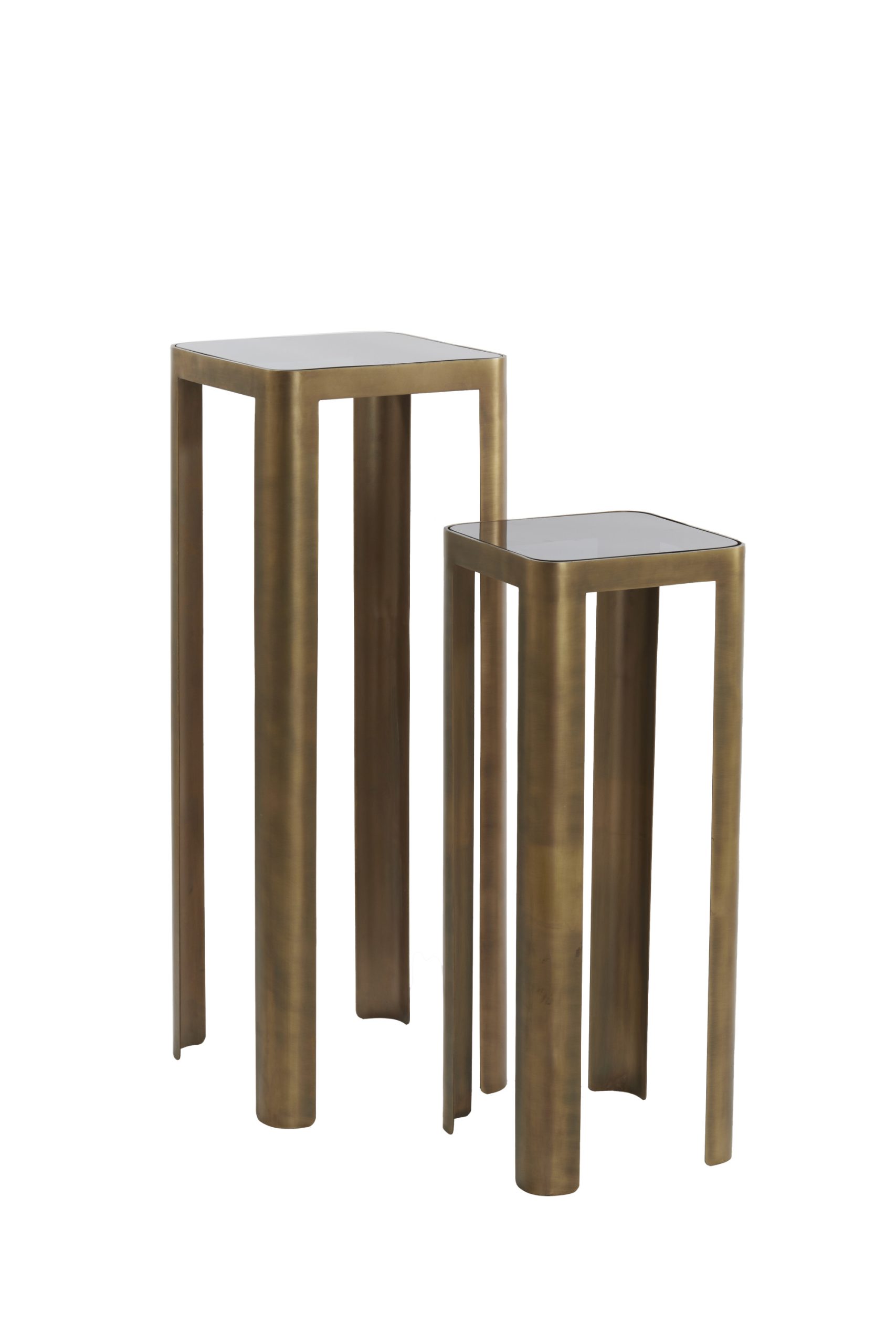 Light & Living Zuil S/2 30x30x80+35x35x100 cm OXE antiek brons+smoke glas