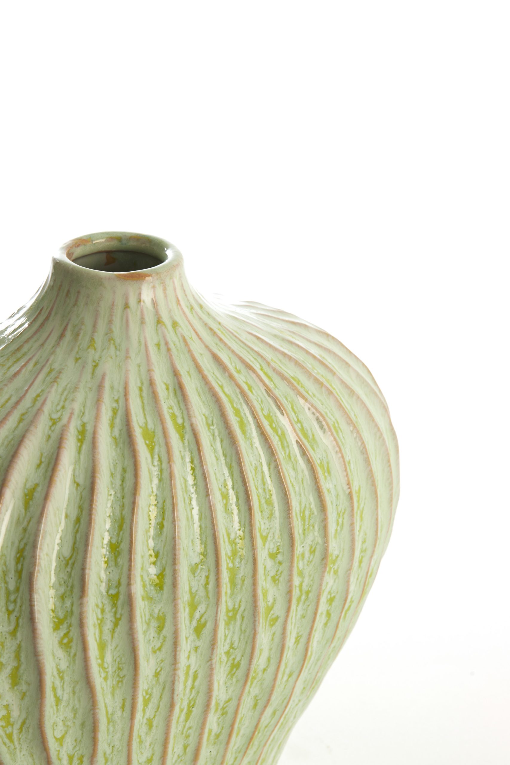 Light & Living Vaas deco 30x16x25 cm LORITO keramiek mint groen