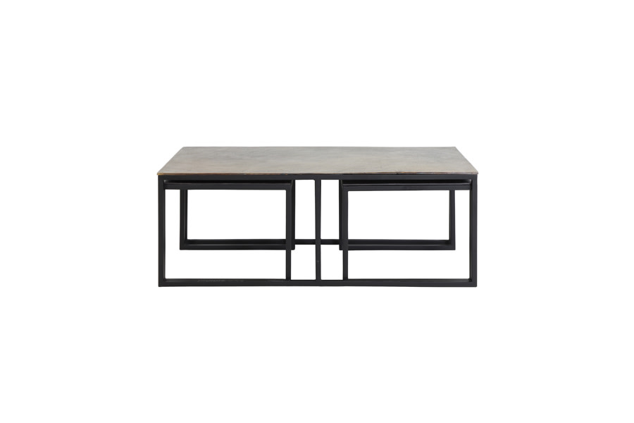 Light & Living Salontafel S/3 max 120x60x45 cm KUMALU antiek brons