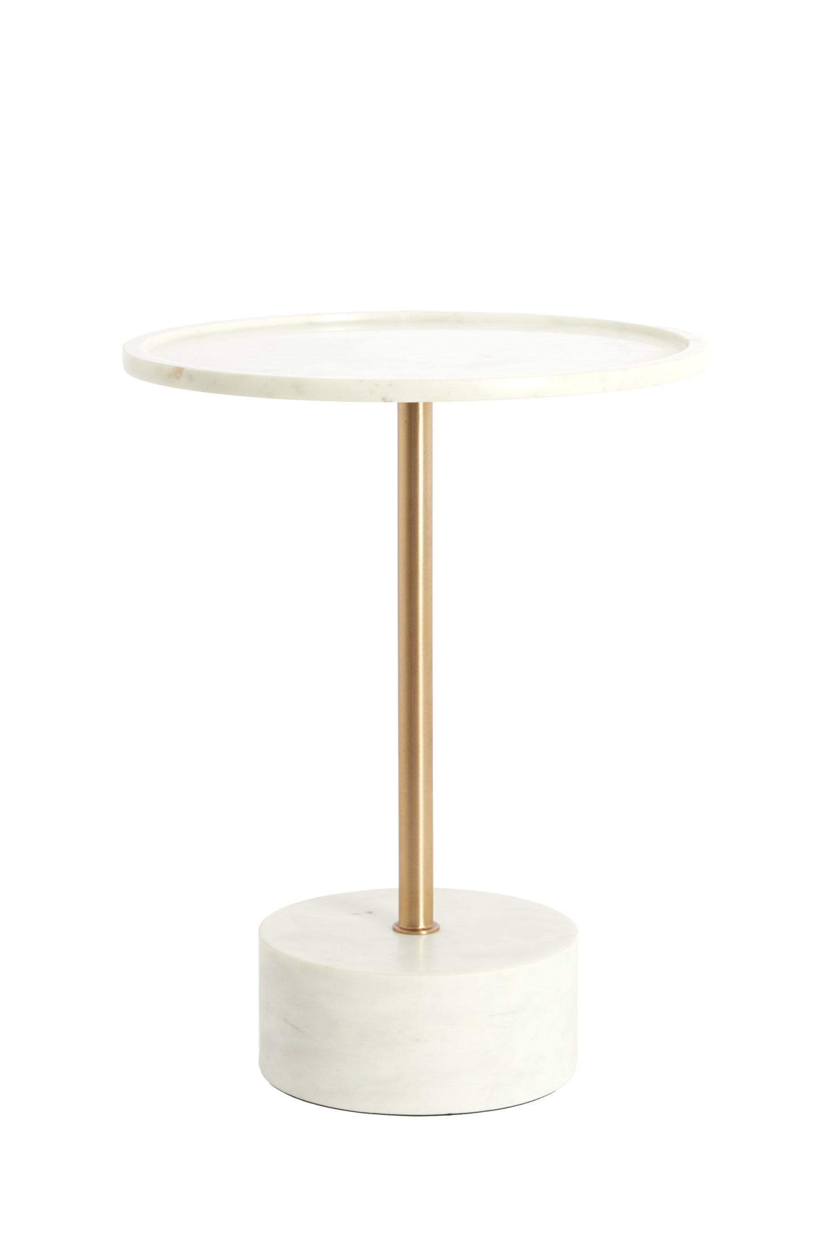 Light & Living Bijzettafel Ø41x53 cm CIVITA marmer wit+antiek brons