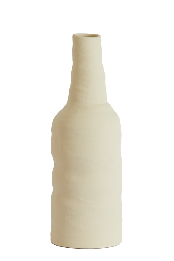 Light & Living Vaas deco Ø14,5x42 cm SESTO keramiek mat crème