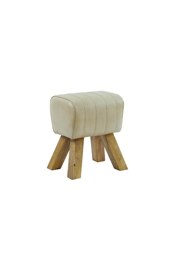 Light & Living Kruk 40x31x46 cm RAMY leer zand+hout naturel