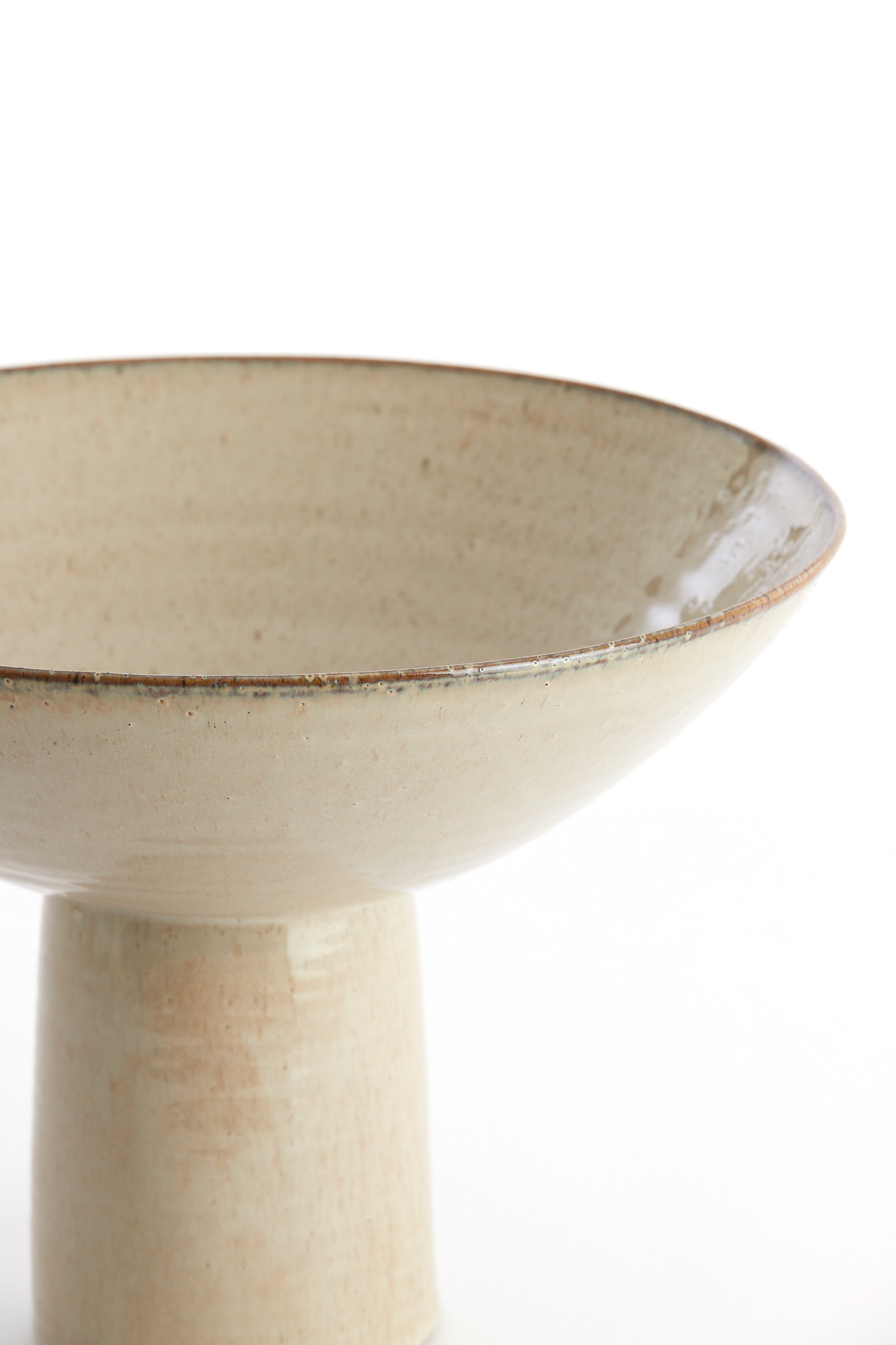 Light & Living Schaal op voet Ø35,5x25,5 cm VASCO glans beige