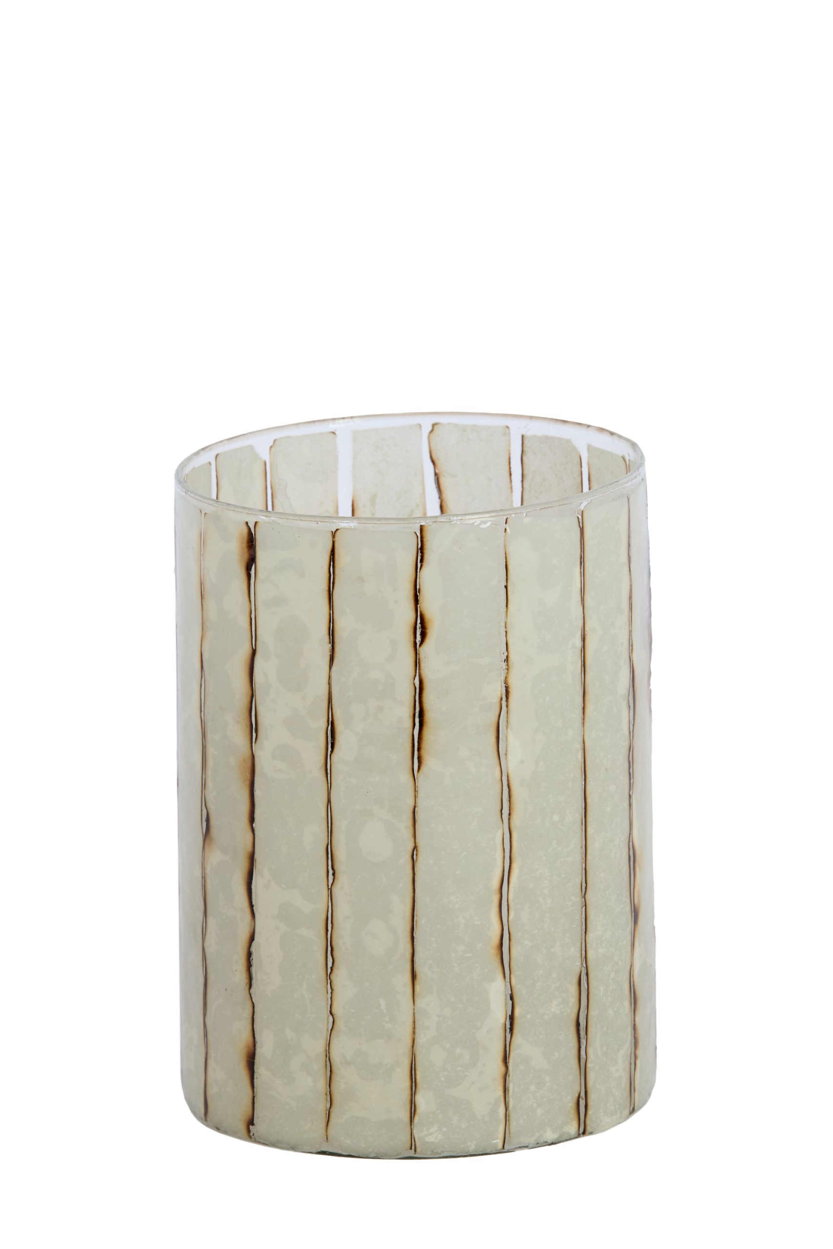 Light & Living Theelicht Ø14x20 cm DRINO glas transparant+wit