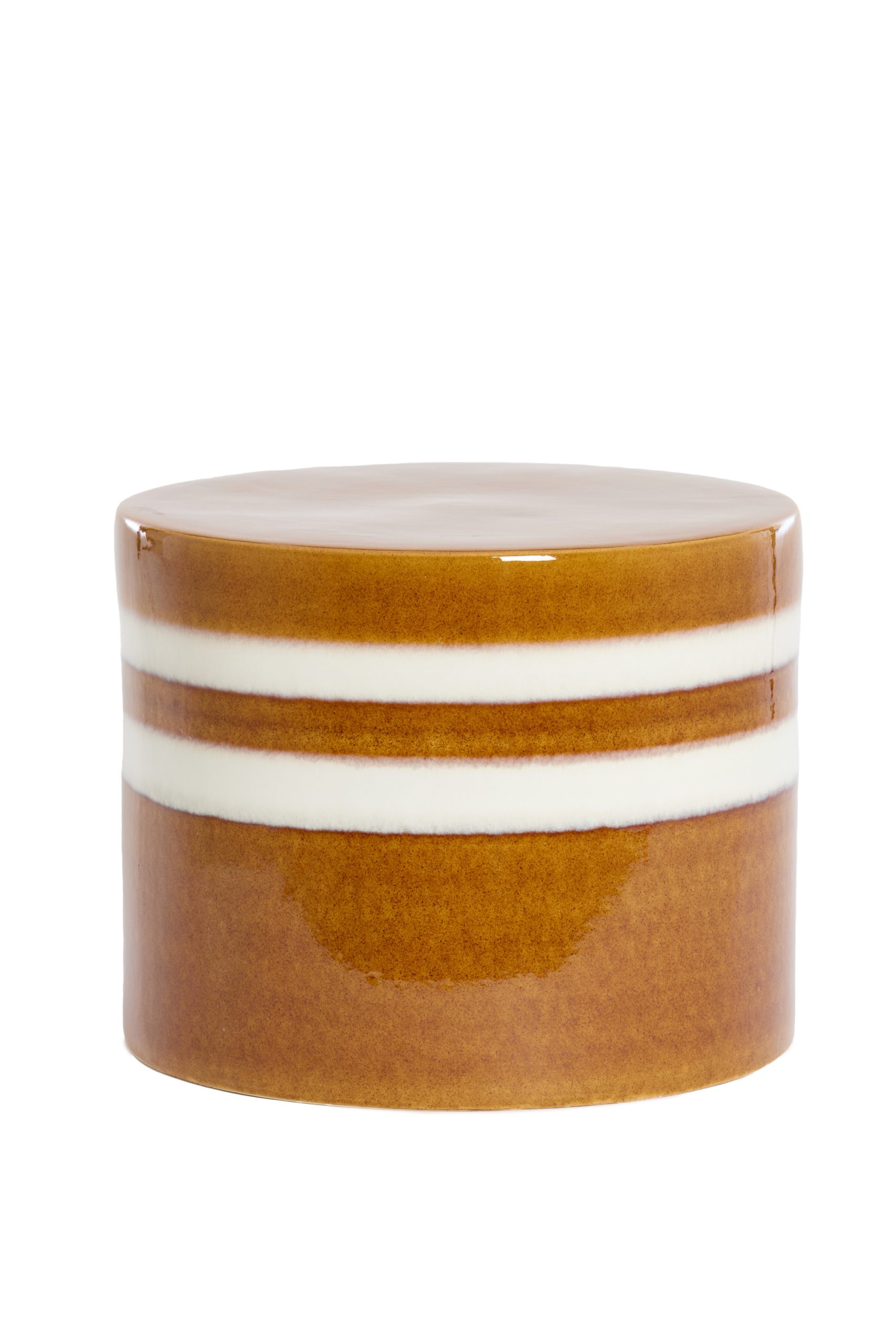 Light & Living Bijzettafel Ø42x34 cm MOOCA keramiek cognac-wit