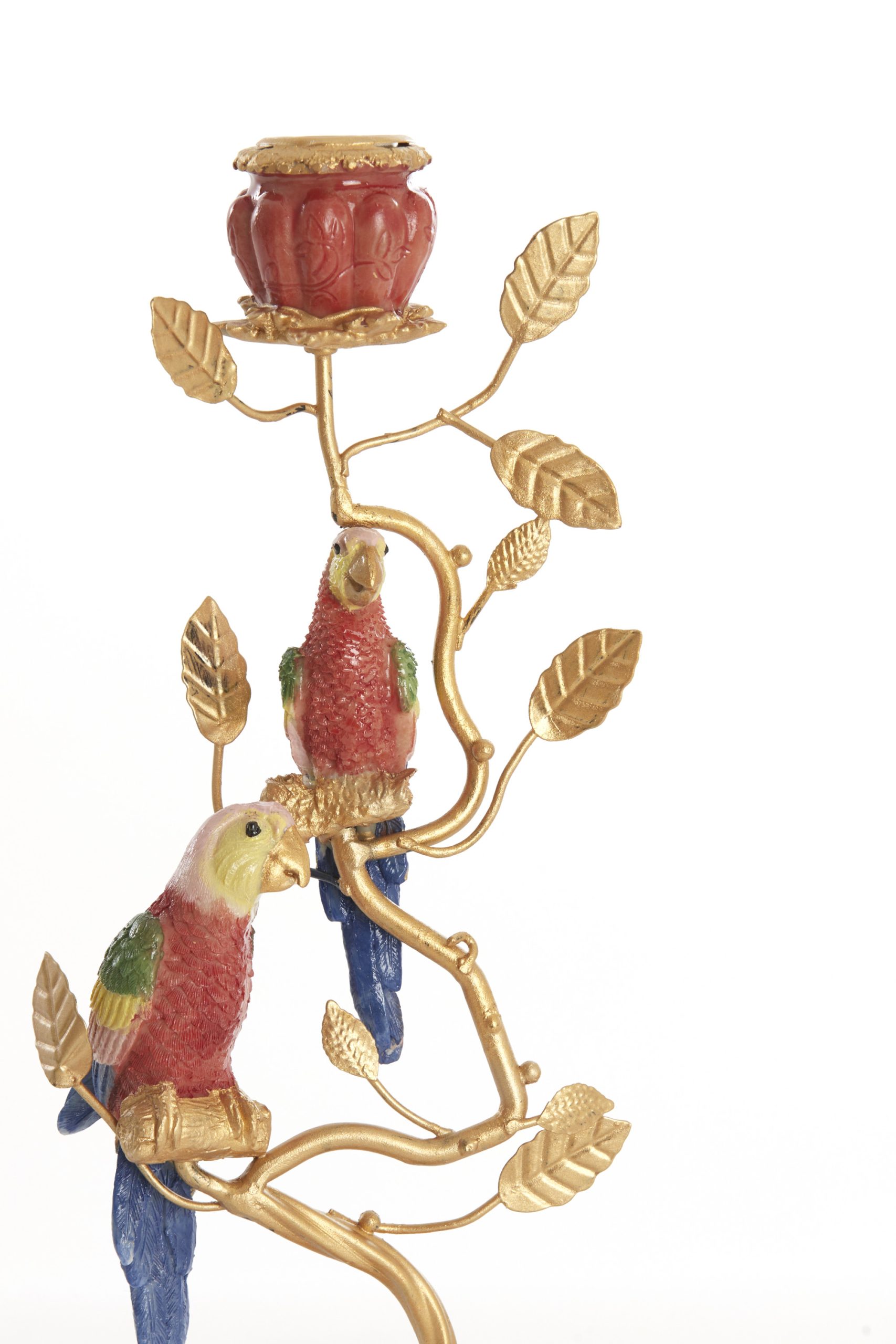 Light & Living Kandelaar 14x9x32,5 cm BIRD koraal rood+goud