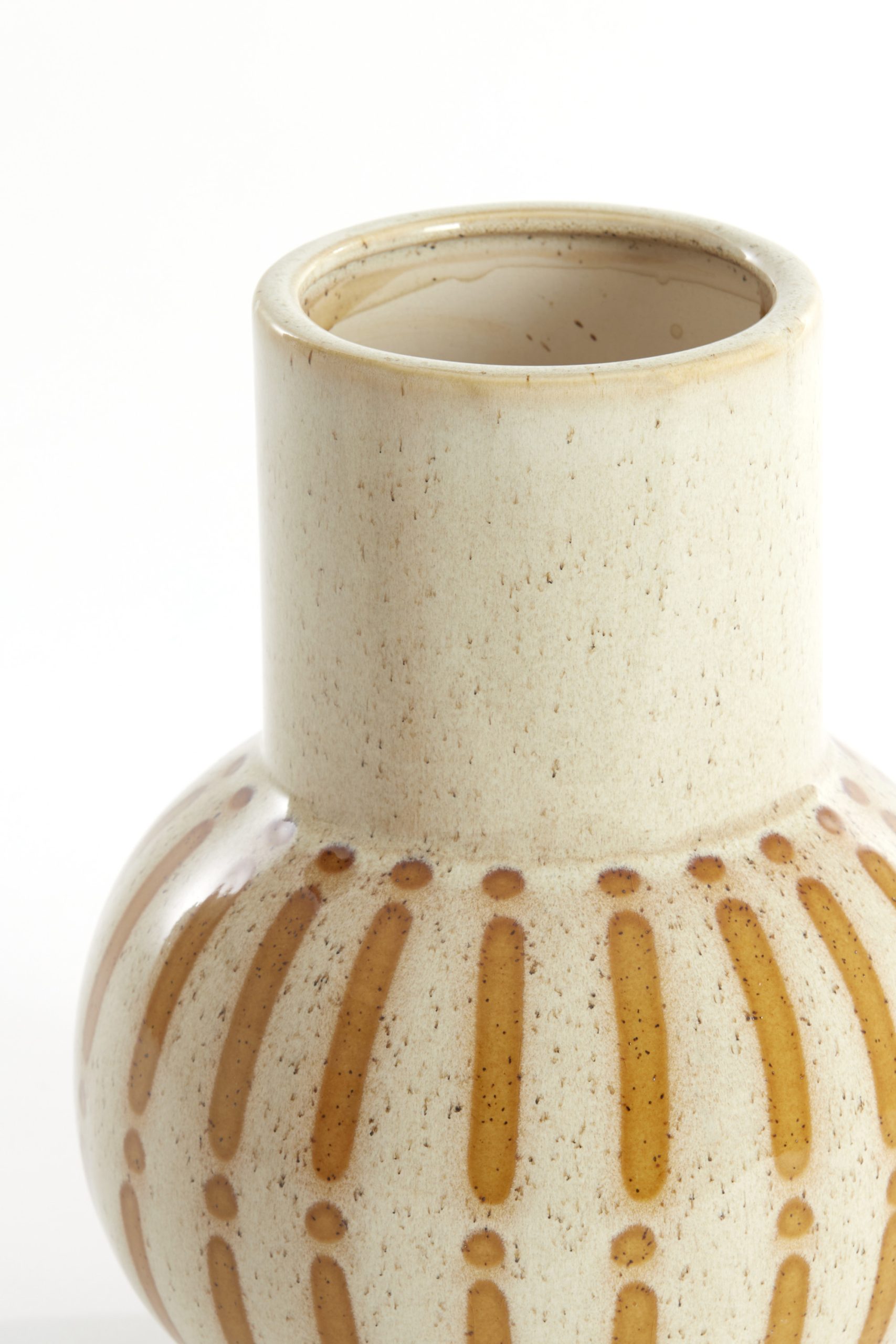 Light & Living Vaas deco Ø19x25 cm ULLOA keramiek glans crème+bruin