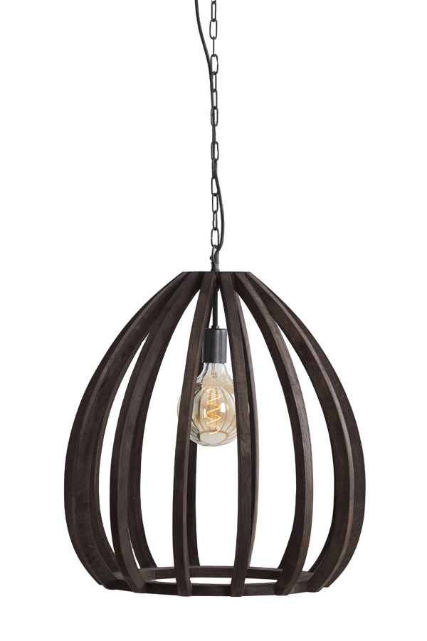 Light & Living Hanglamp Ø50x54 cm BARSIA hout donker bruin