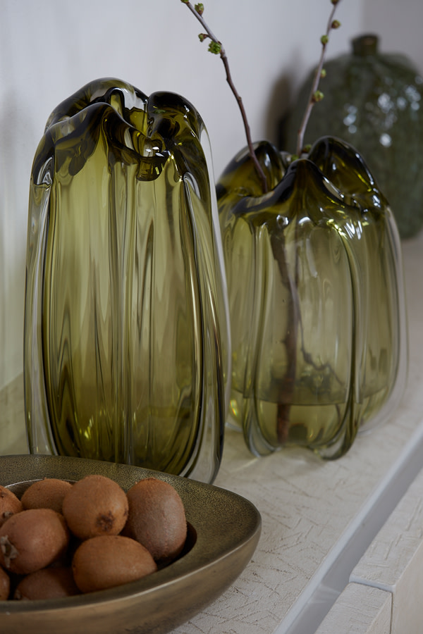 Light & Living Vaas Ø21x38 cm MURELA glas olijf groen