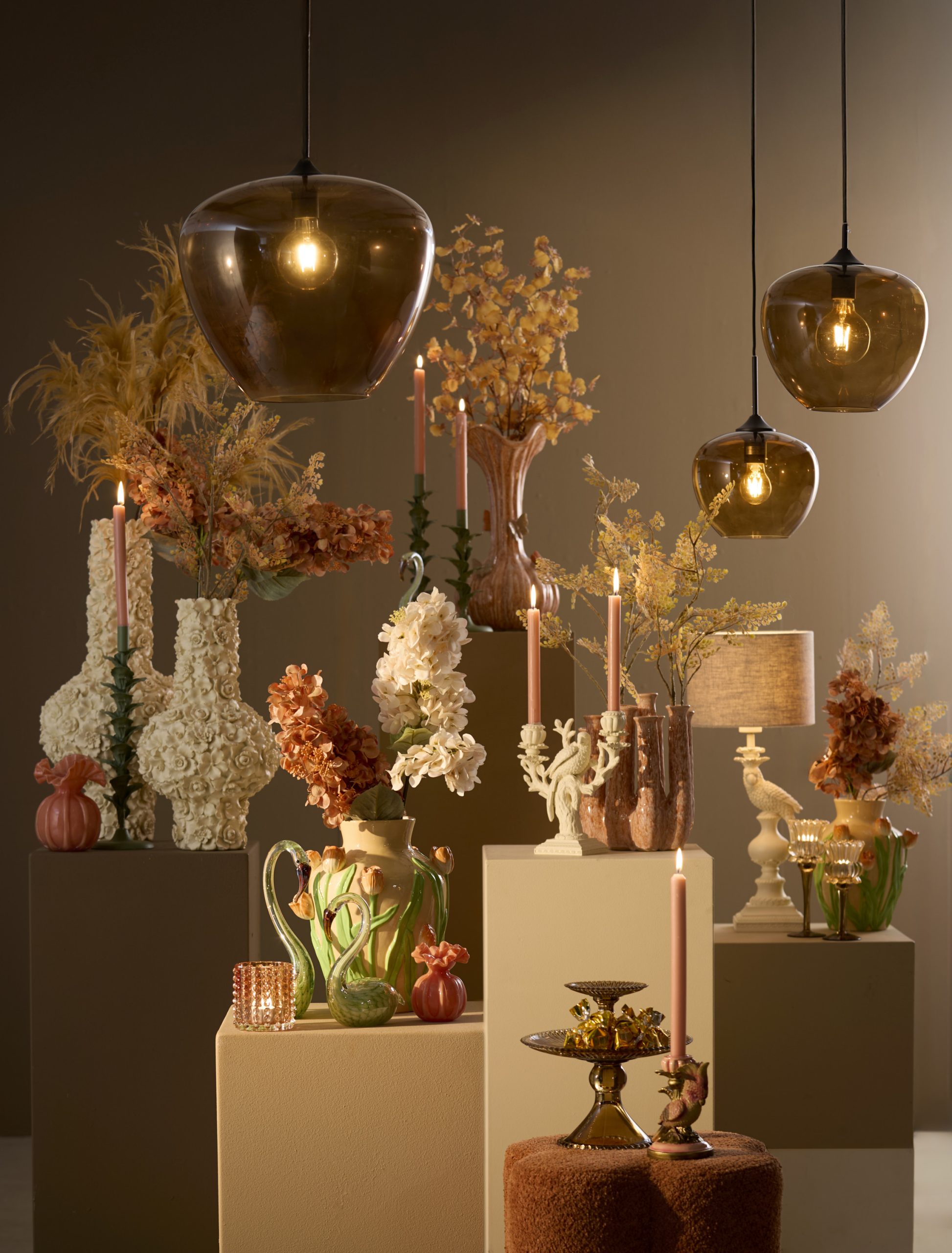 Light & Living Hanglamp Ø40x34 cm MAYSON glas bruin+zwart