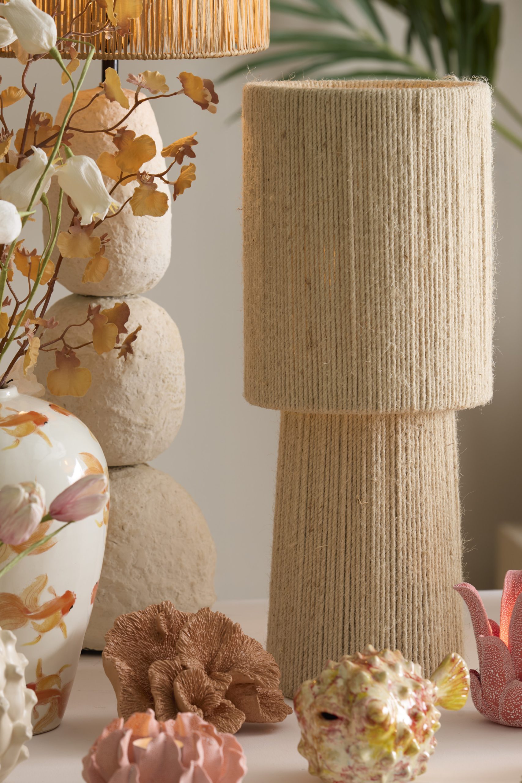 Light & Living Tafellamp Ø21,5x54,5 cm PITINO jute crème
