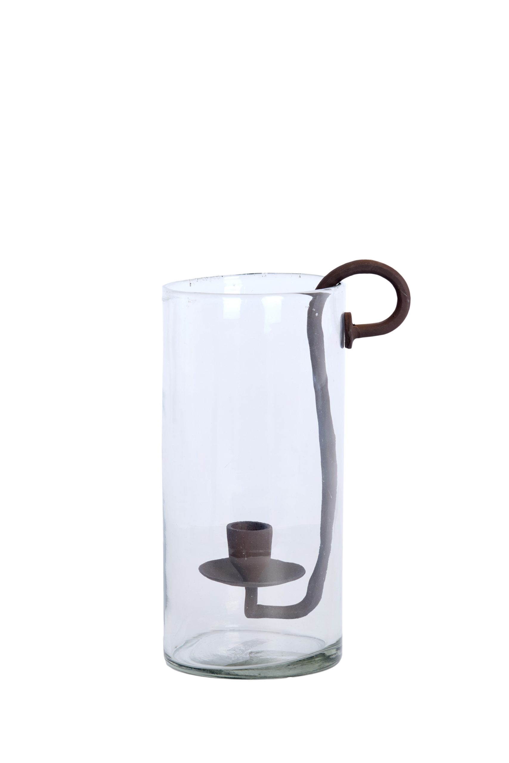 Light & Living Windlicht 17x13x28,5 cm DOLEGA glas helder+antiek dnkr bruin