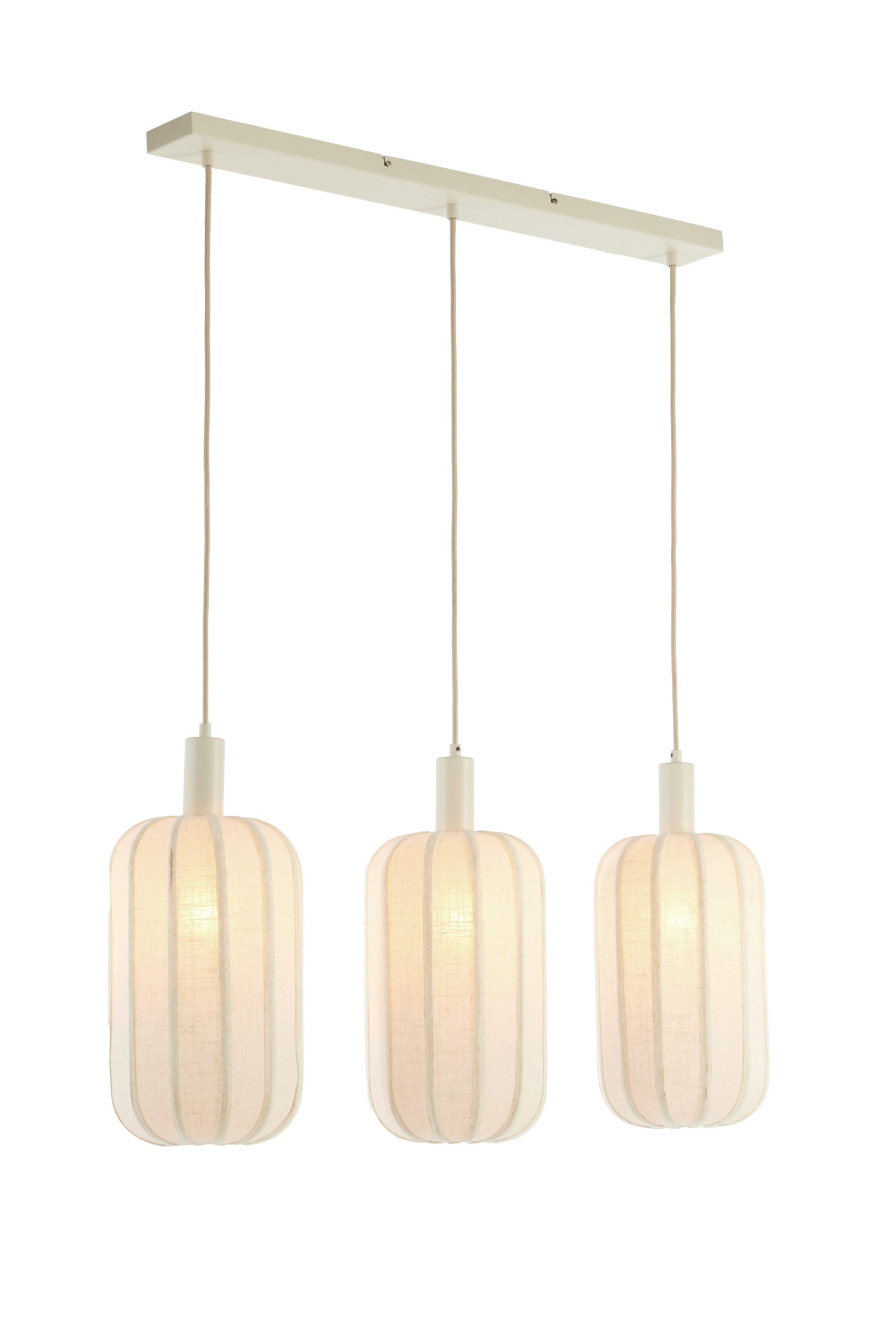 Light & Living Hanglamp 3L 80x21x34 cm TUFIA linnen crème