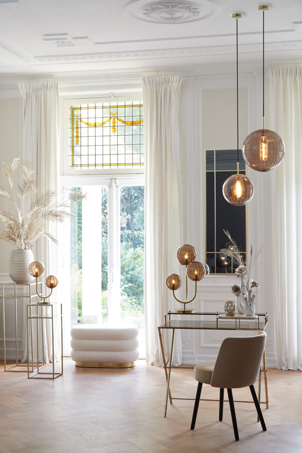 Light & Living Hanglamp Ø48 cm MAGDALA glas bruin+goud
