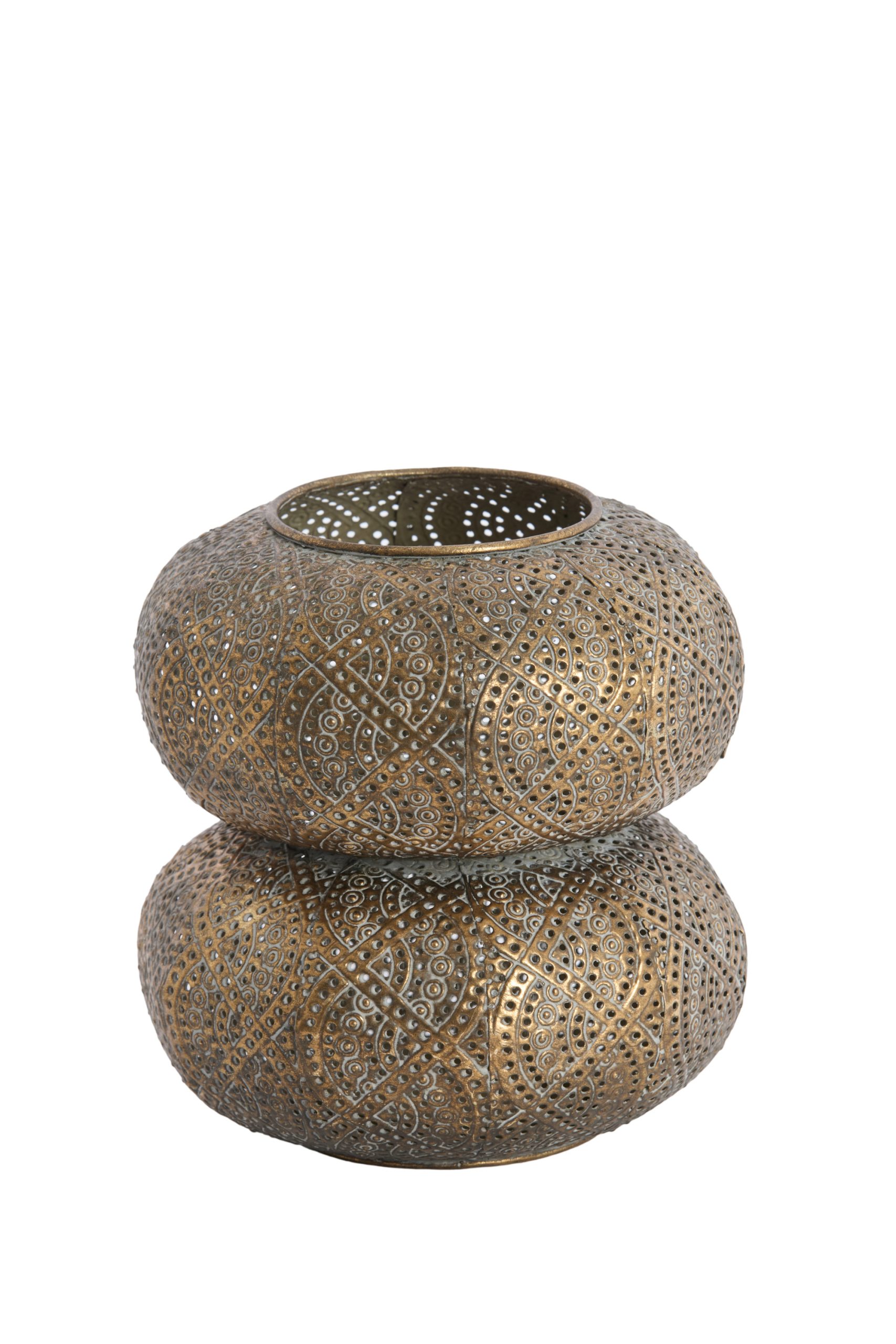 Light & Living Windlicht Ø18,5x18,5 cm KAITO bruin goud