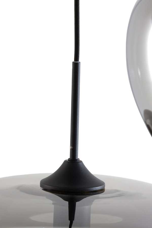 Light & Living Hanglamp 3L Ø40x160 cm MAYSON smoke glas-mat zwart