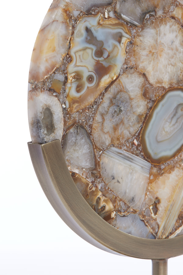 Light & Living Ornament op voet 25x10x35 cm GOUYA geel agaat+antiek brons
