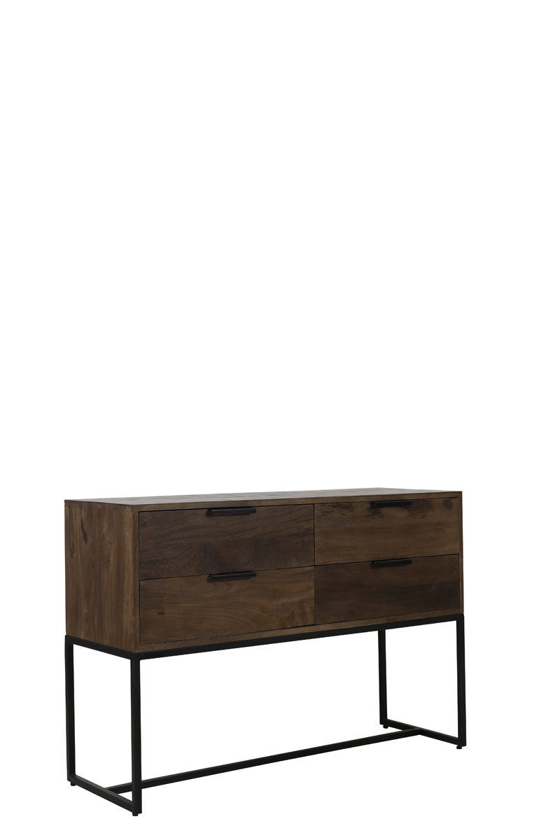 Light & Living Side table 120x40x80 cm MEAVE hout mat donker bruin