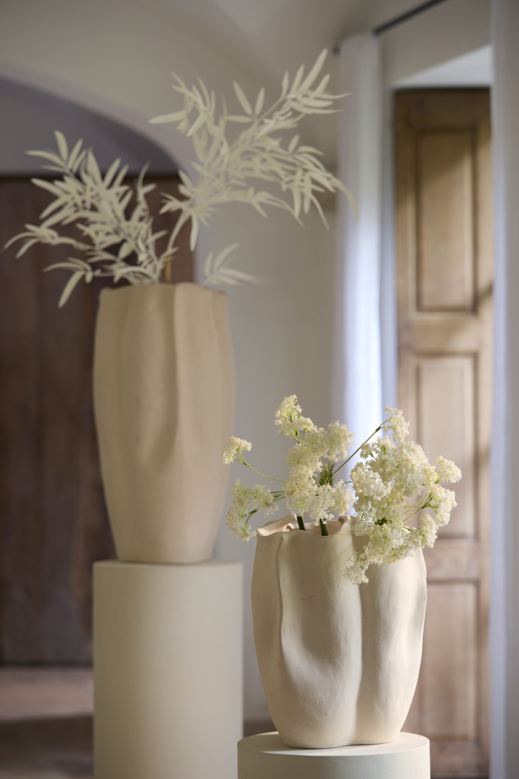 Light & Living Vaas deco 28x27,5x36,5 cm SANGULI keramiek crème