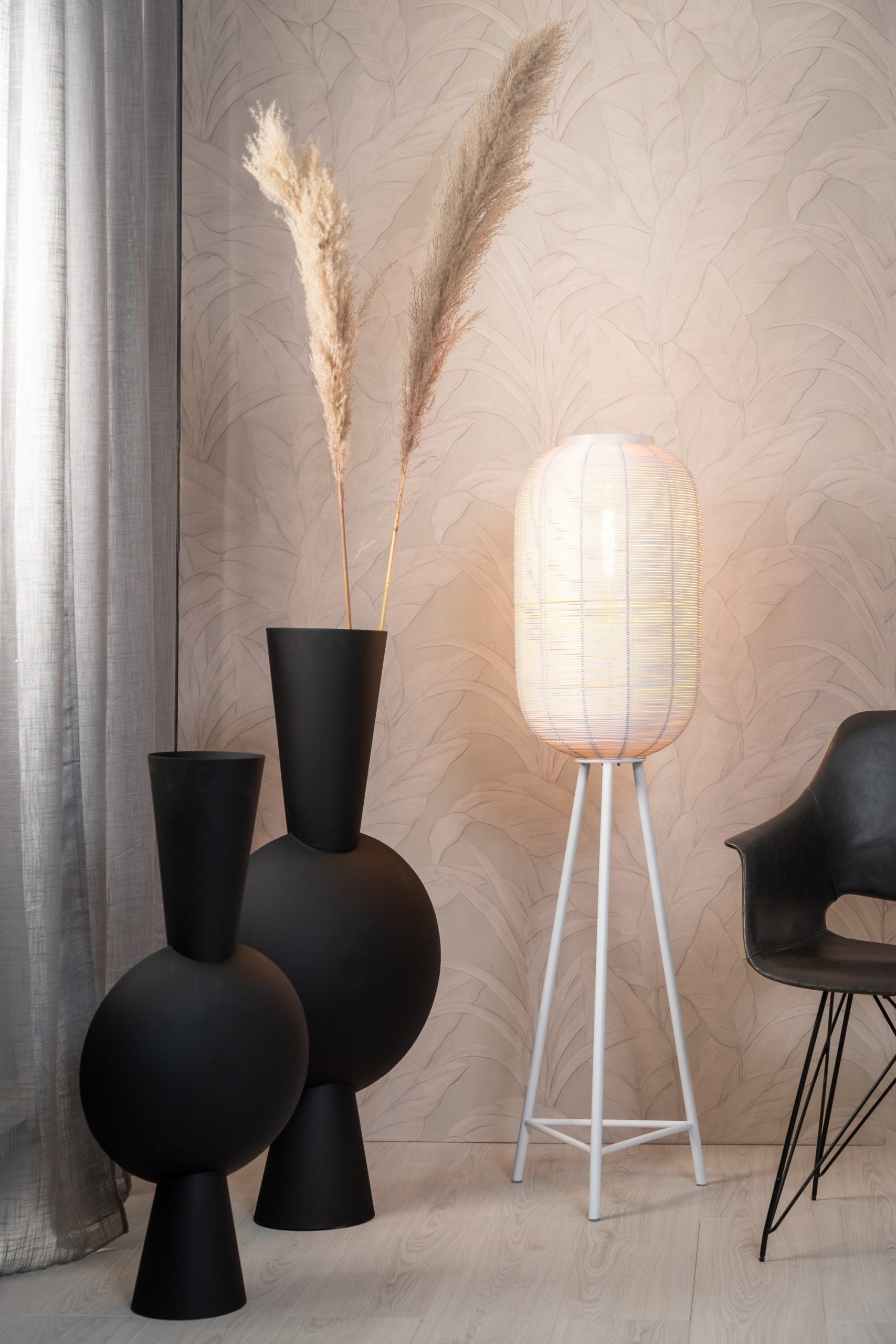 Light & Living Vaas deco 31x20x60 cm KAVANDU mat zwart