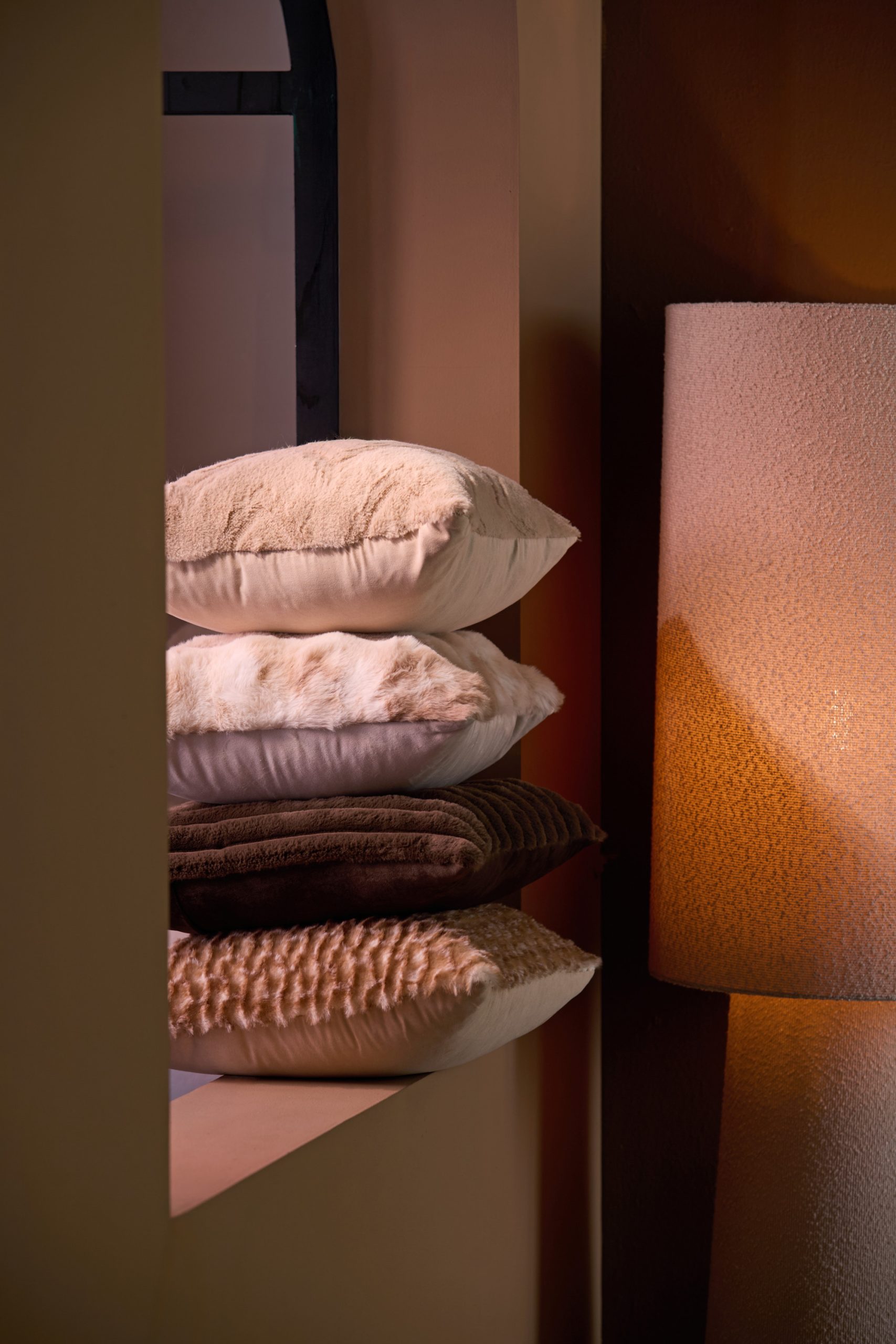 Light & Living Kussen 42x42 cm VELORA bruin-crème
