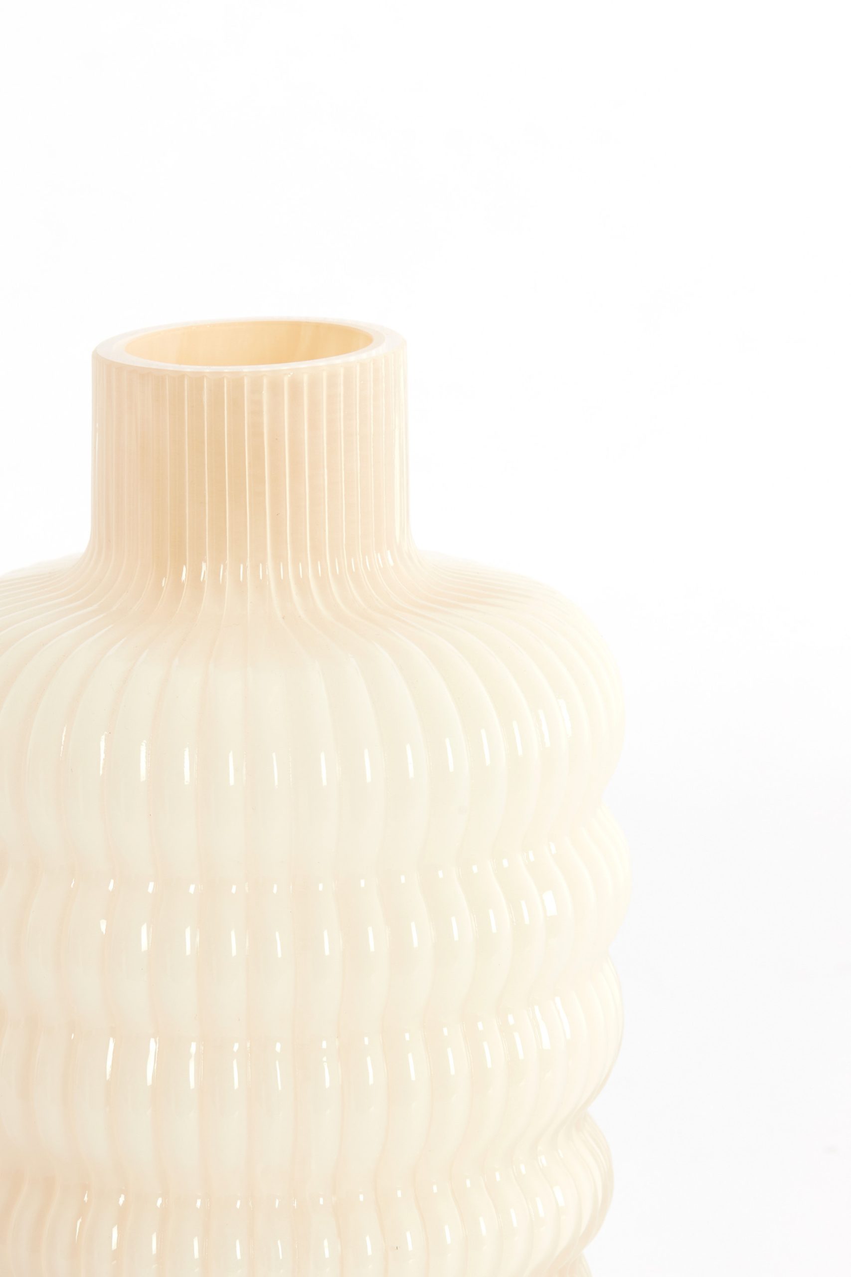 Light & Living Vaas Ø13,5x20,5 cm LUNETTE glas crème
