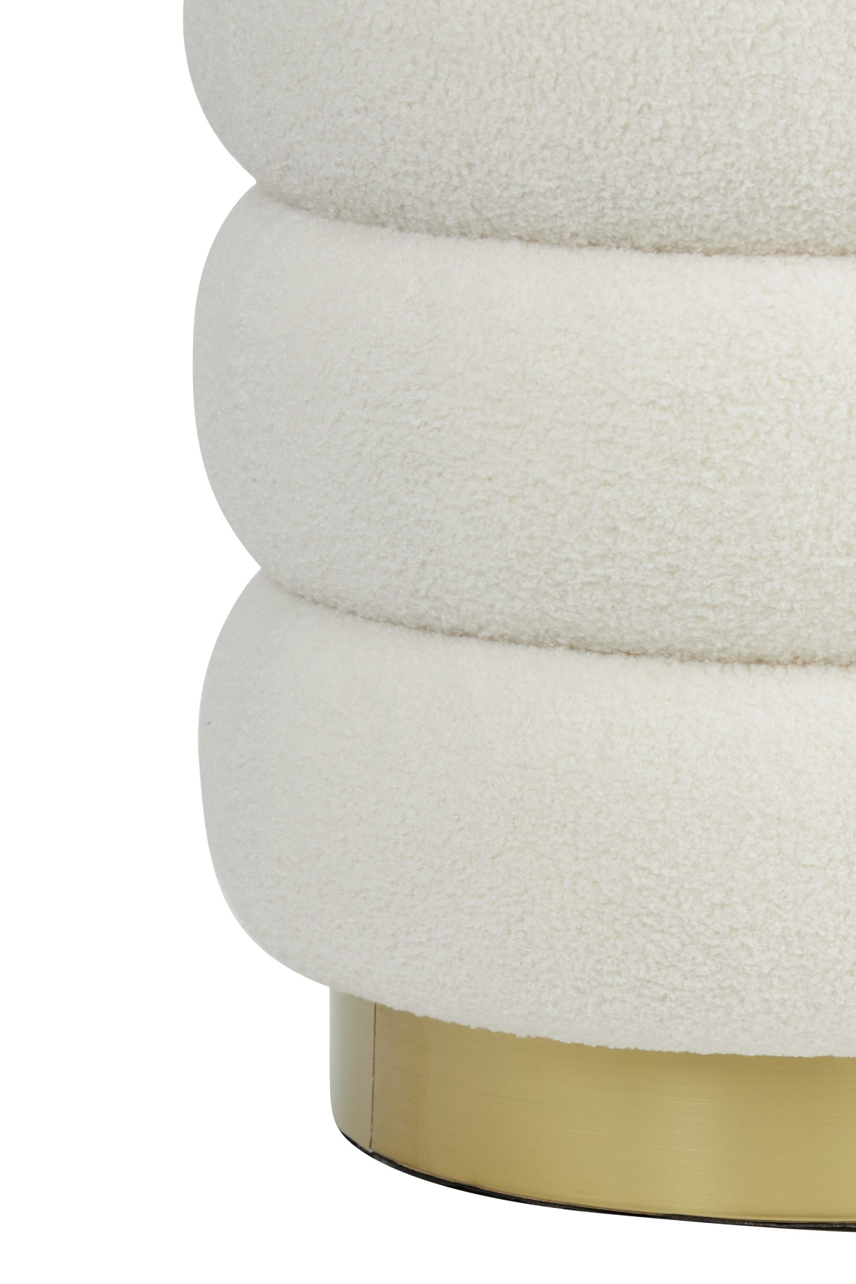 Light & Living Poef Ø40x45 cm KIMI teddy wit+goud