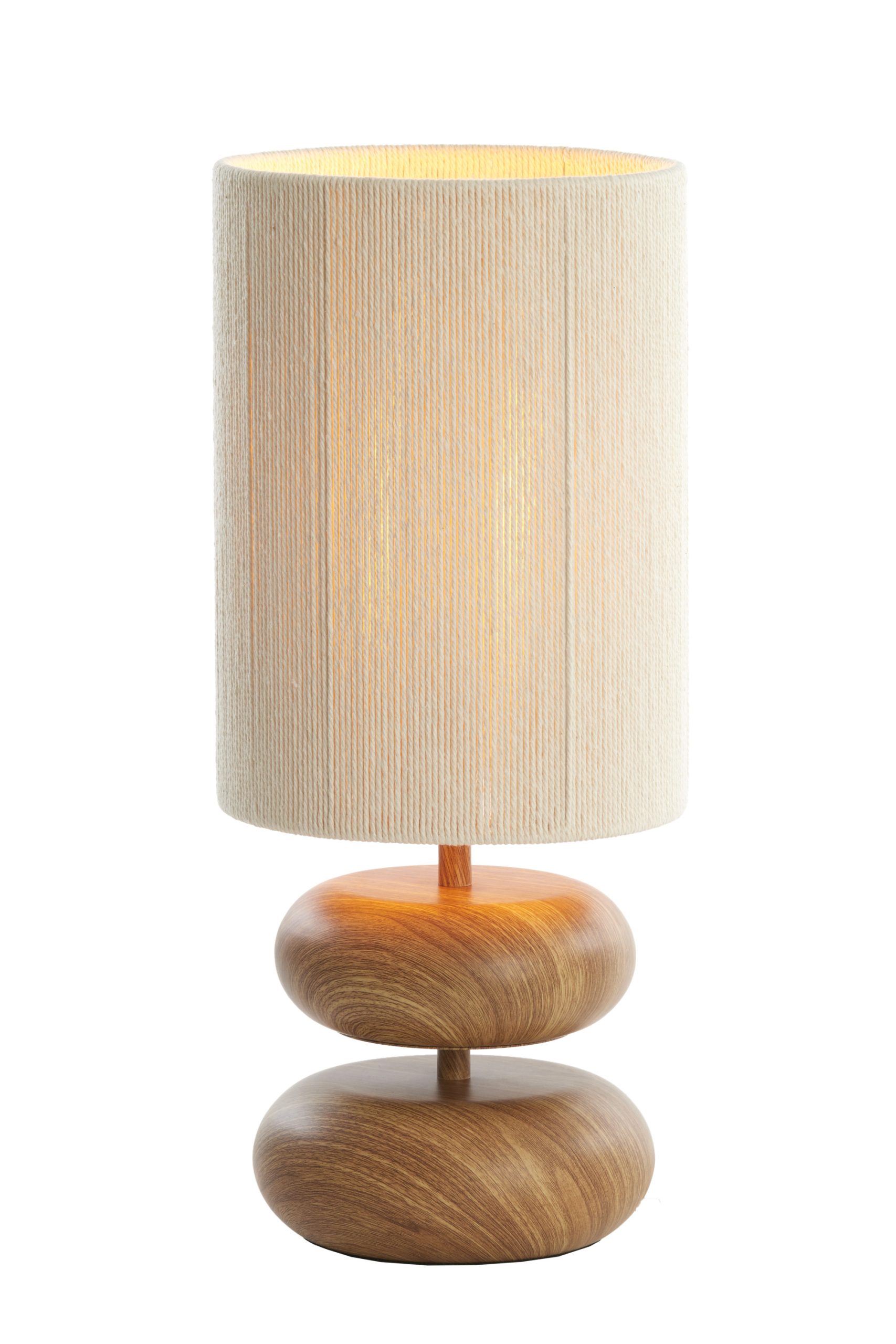 Light & Living Tafellamp Ø22x50,5 cm DANIALO hout print naturel+touw crème