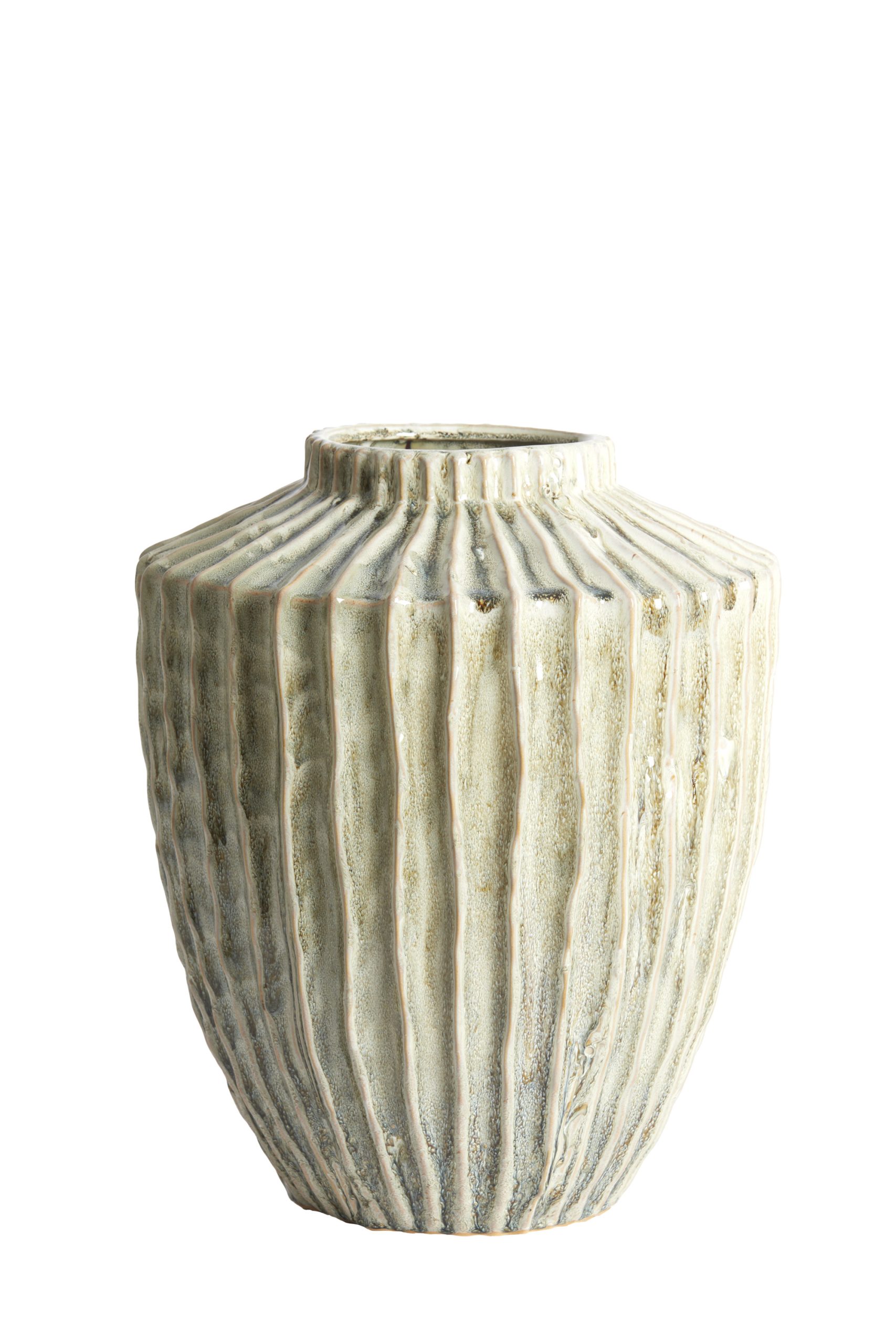 Light & Living Vaas deco Ø32x40 cm TALEA keramiek olijf groen-crème