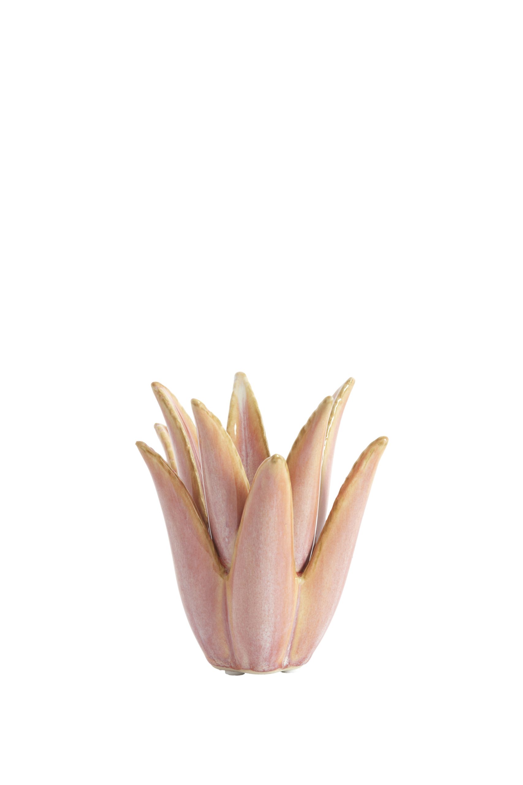 Light & Living Theelicht Ø13x15 cm CACTUS keramiek koraal
