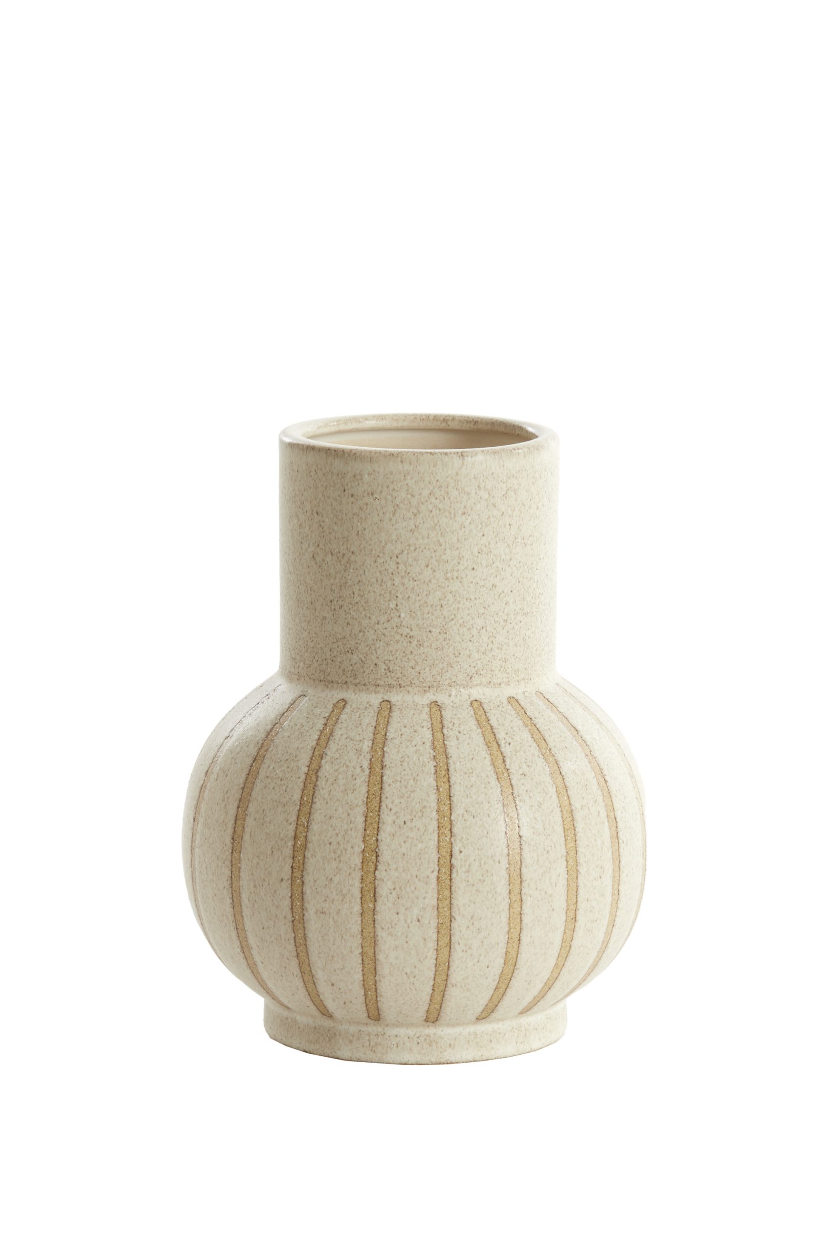 Light & Living Vaas deco Ø19x25 cm ULLOA keramiek mat zand+bruin