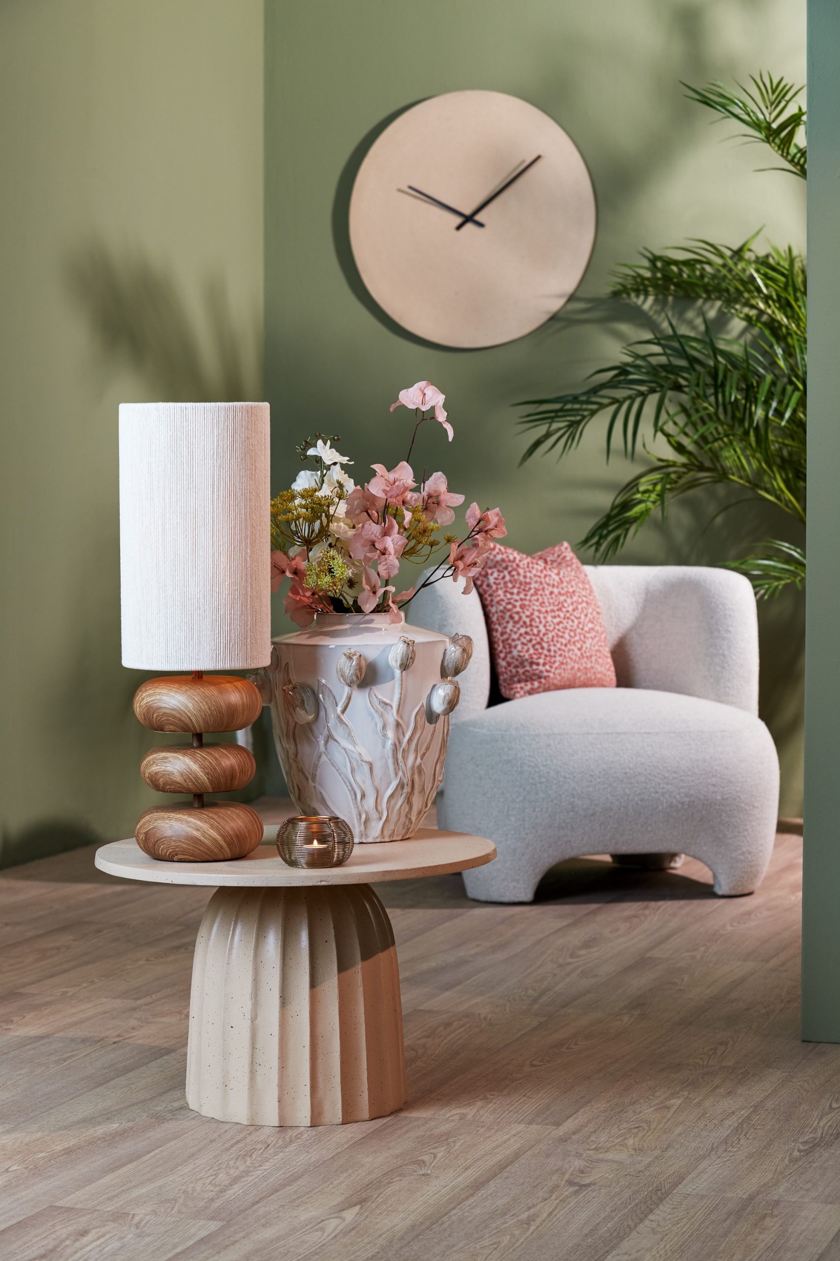 Light & Living Vaas deco Ø36x36 cm JUANA keramiek crème