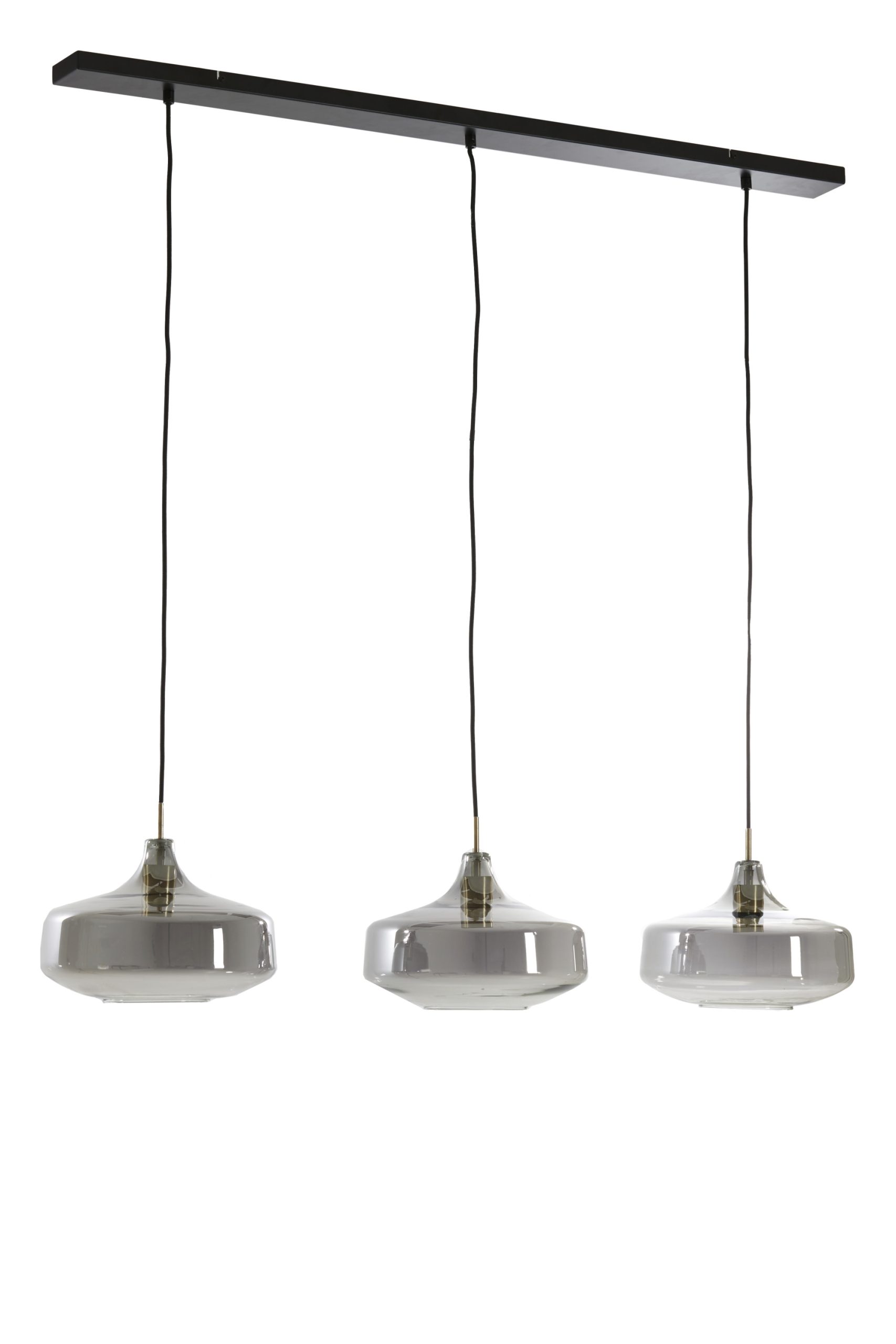 Light & Living Hanglamp 3L 120x30x21 cm SOLNA antiek brons+smoke glas