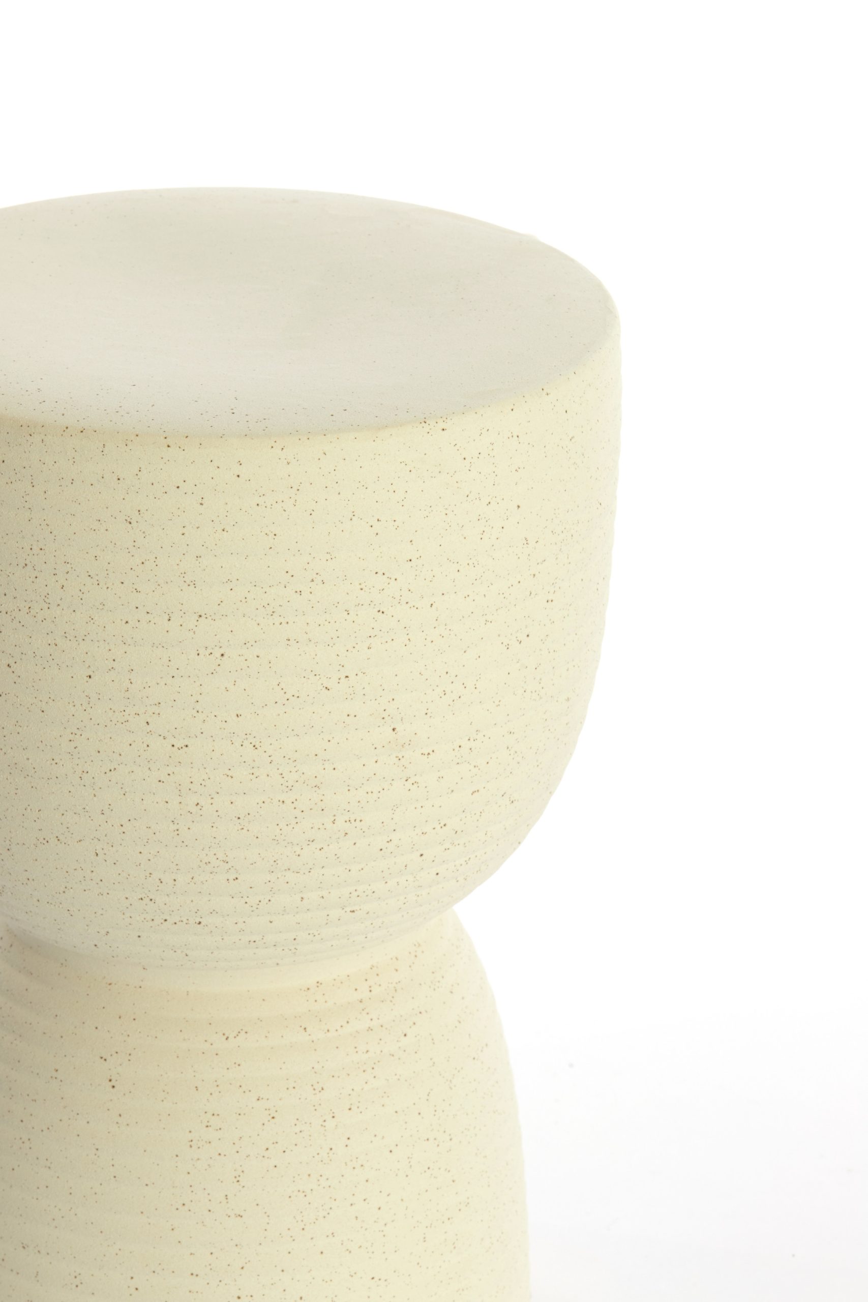 Light & Living Bijzettafel Ø28,5x42 cm FINCA keramiek mat crème