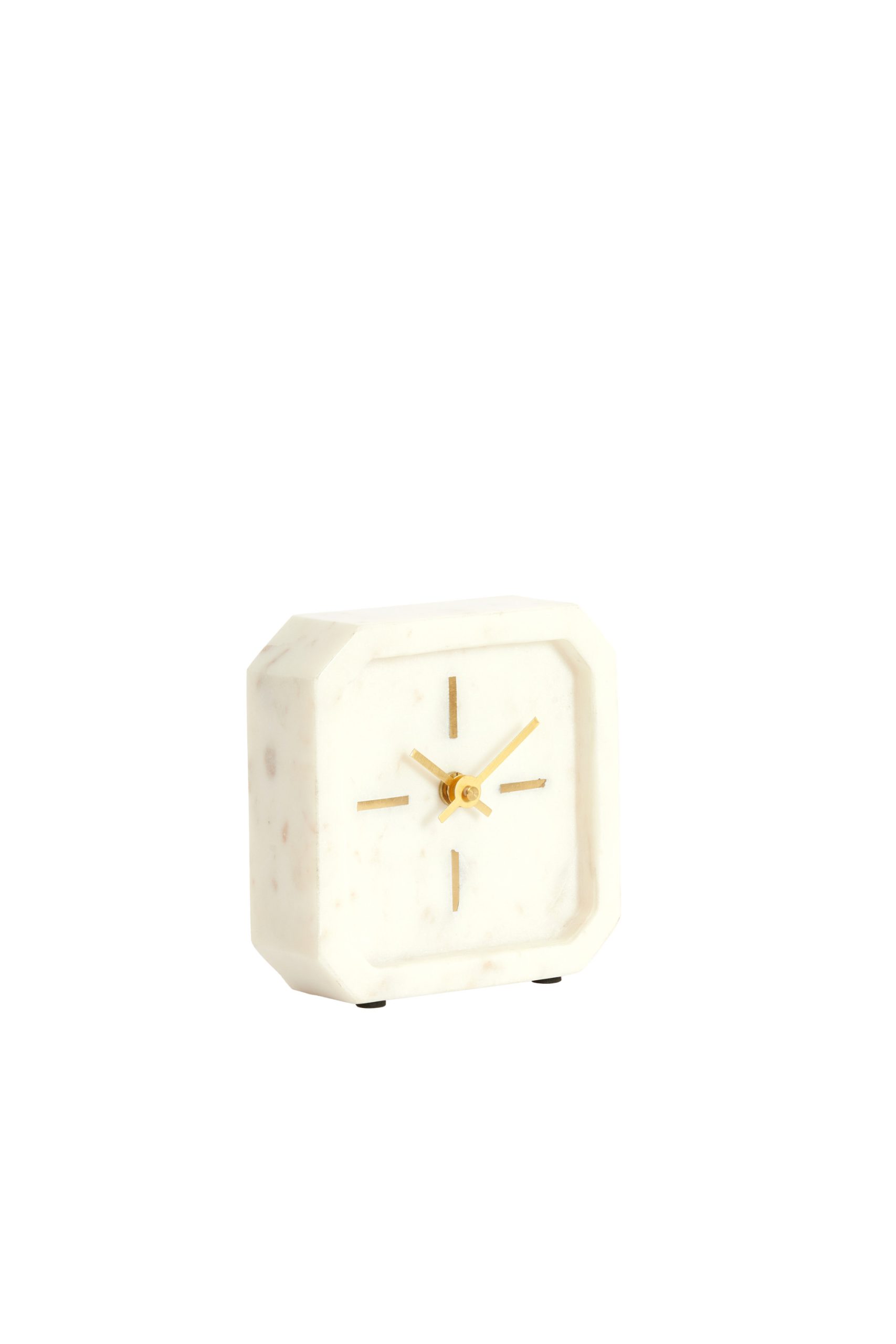 Light & Living Klok 13x4x13 cm PABLIA marmer wit
