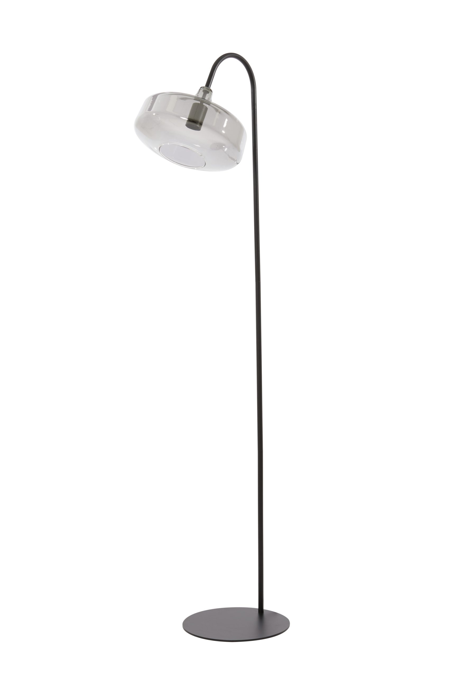 Light & Living Vloerlamp 45x29,5x160 cm SOLNA mat zwart+smoke glas