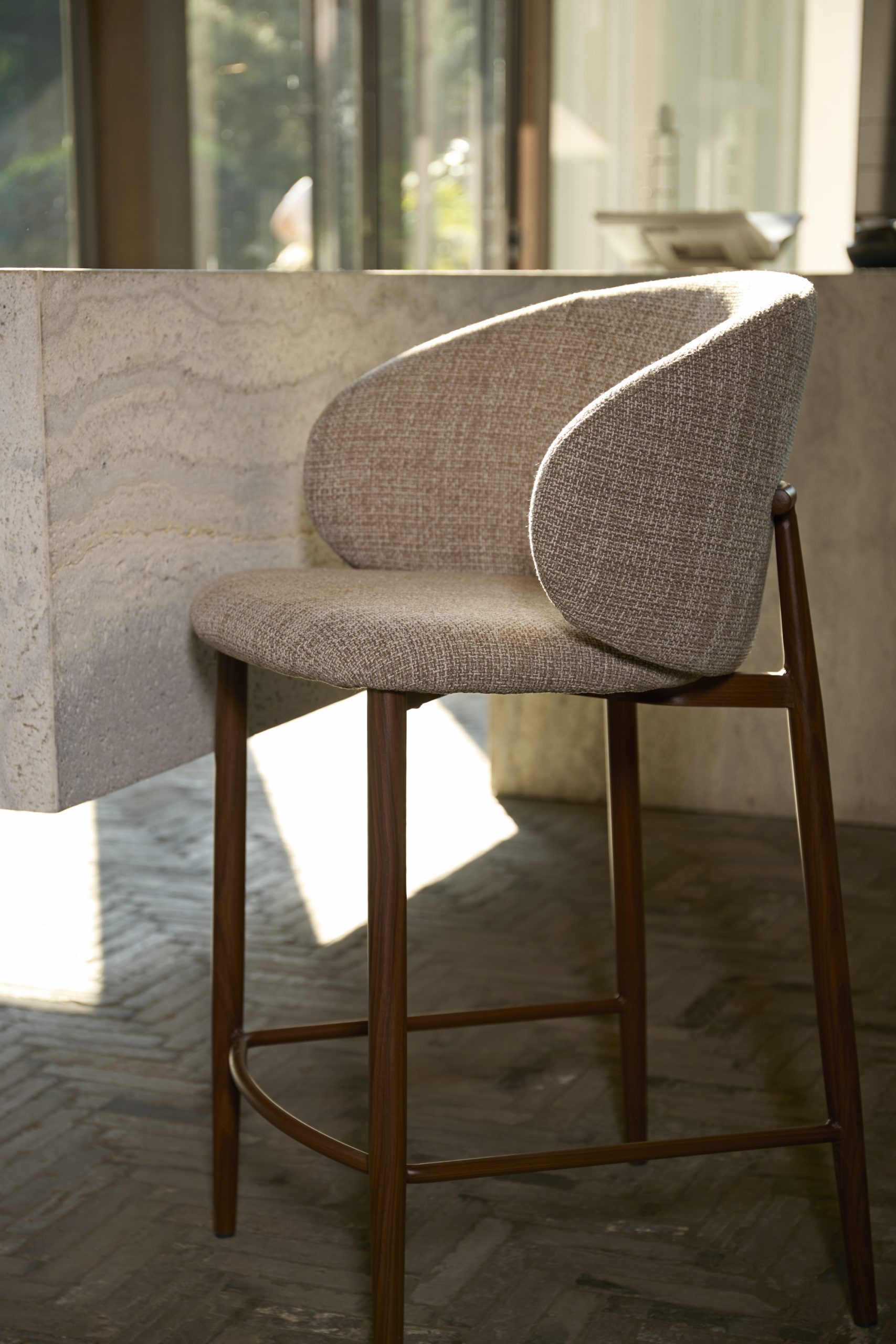 Light & Living Barkruk 57x55x94 cm ALUKO licht bruin+bruin