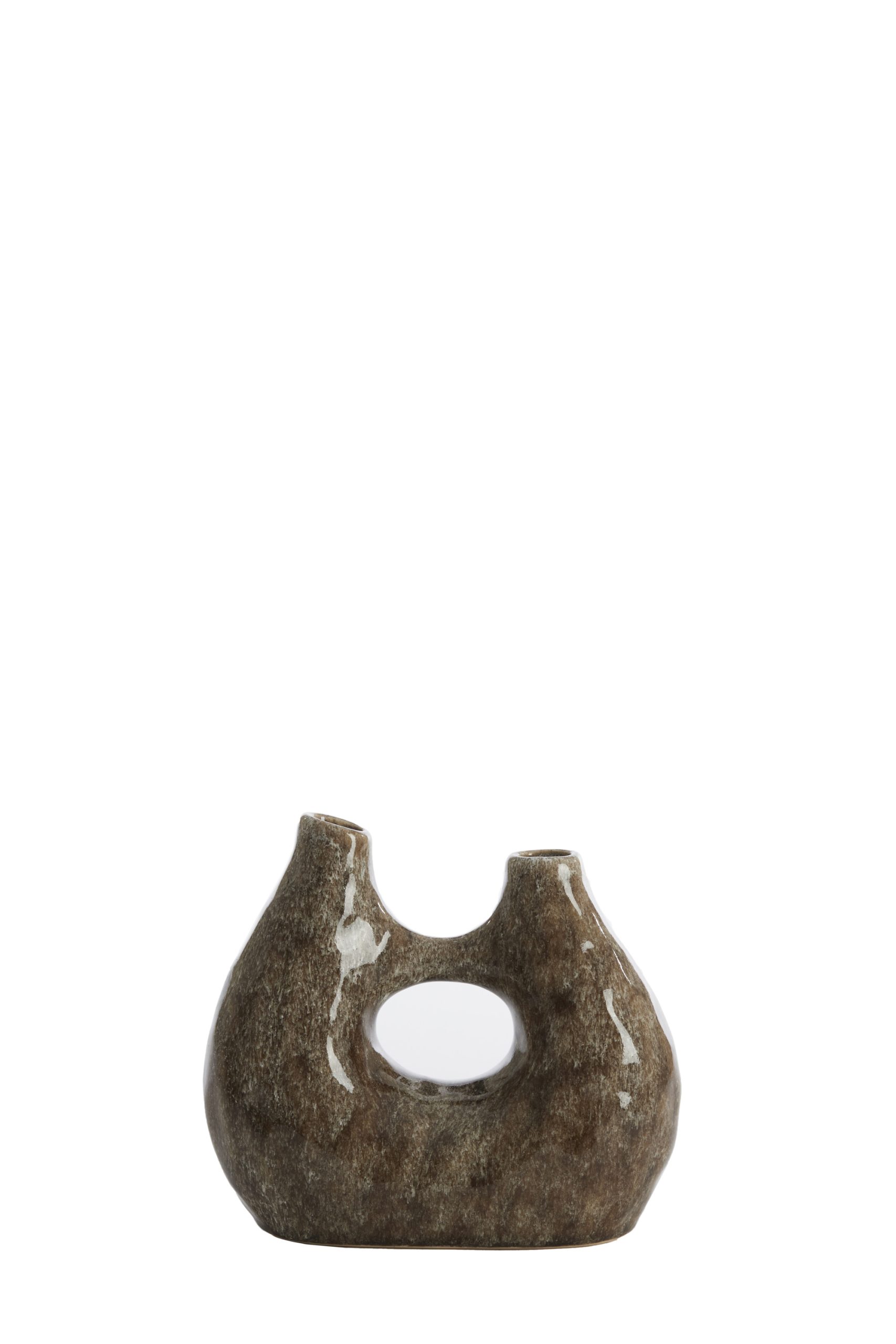 Light & Living Vaas deco 24,5x11x21,5 cm KATHA keramiek glans bruin