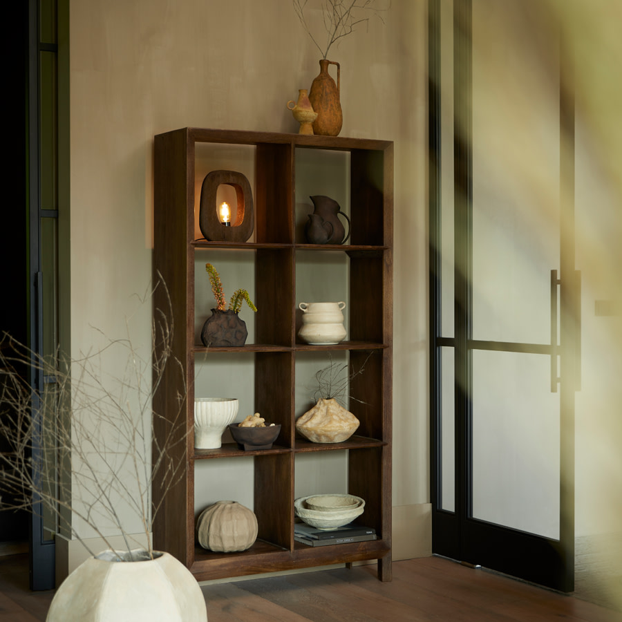 Light & Living Tafellamp 24x8x30 cm KELAFO hout chocolade bruin