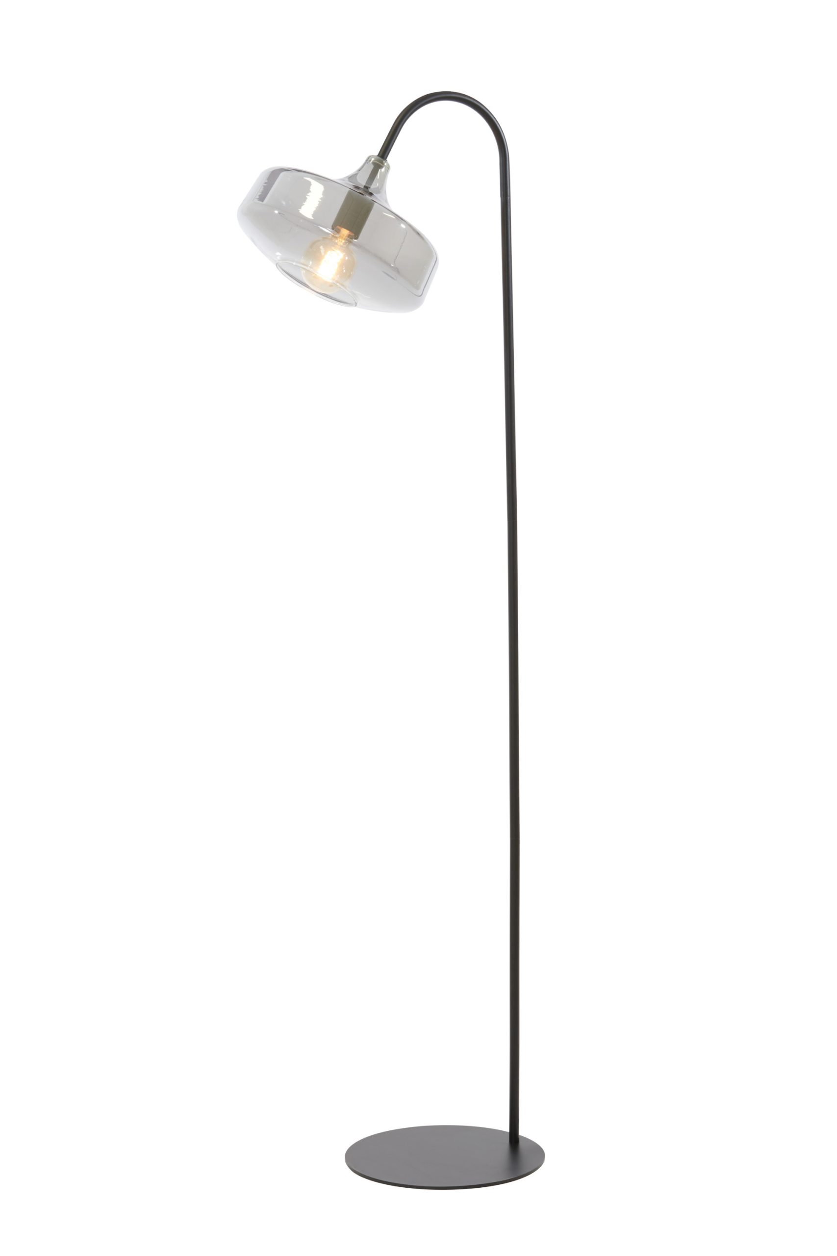 Light & Living Vloerlamp 45x29,5x160 cm SOLNA mat zwart+smoke glas