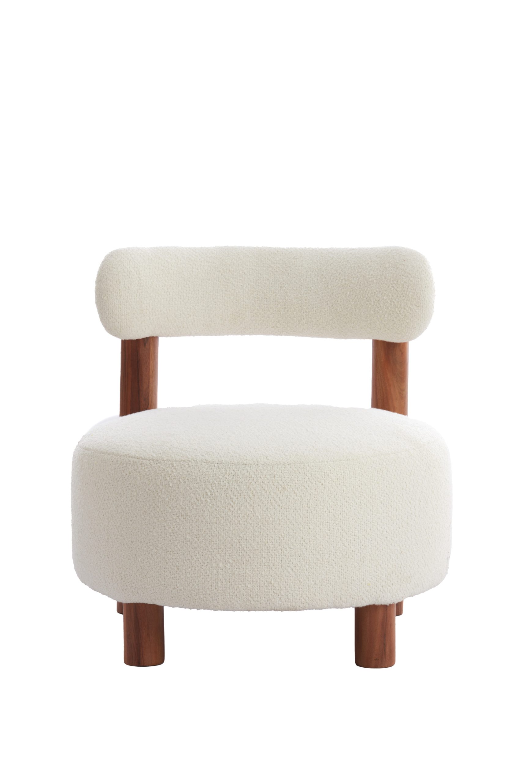 Light & Living Stoel Ø74x74 cm FERENTINO acacia hout naturel+bouclé crème