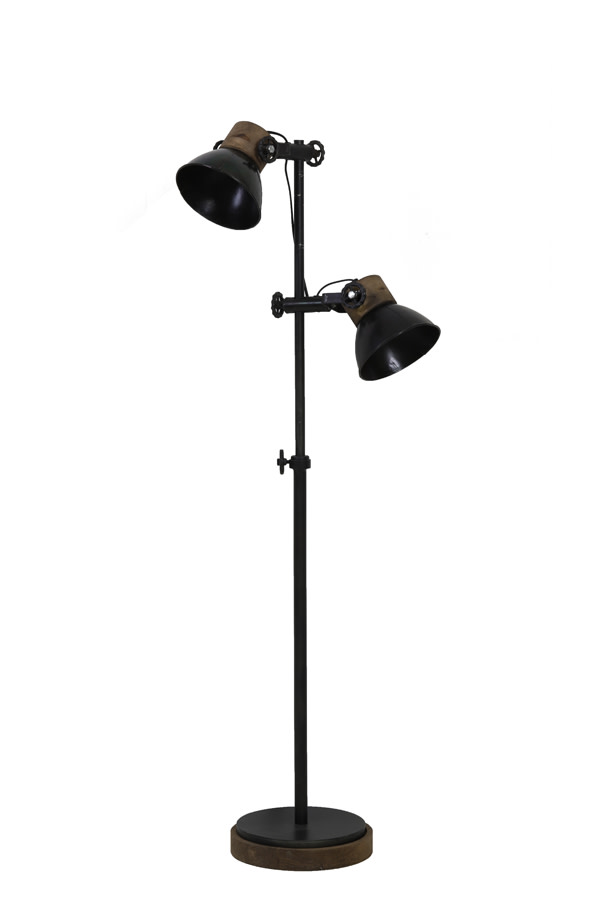 Light & Living Vloerlamp 2L 40x30x165 cm JODY zwart zink+hout bruin