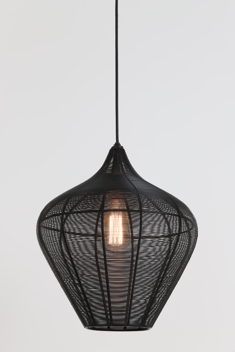 Light & Living Hanglamp Ø36x40 cm ALVARO mat zwart