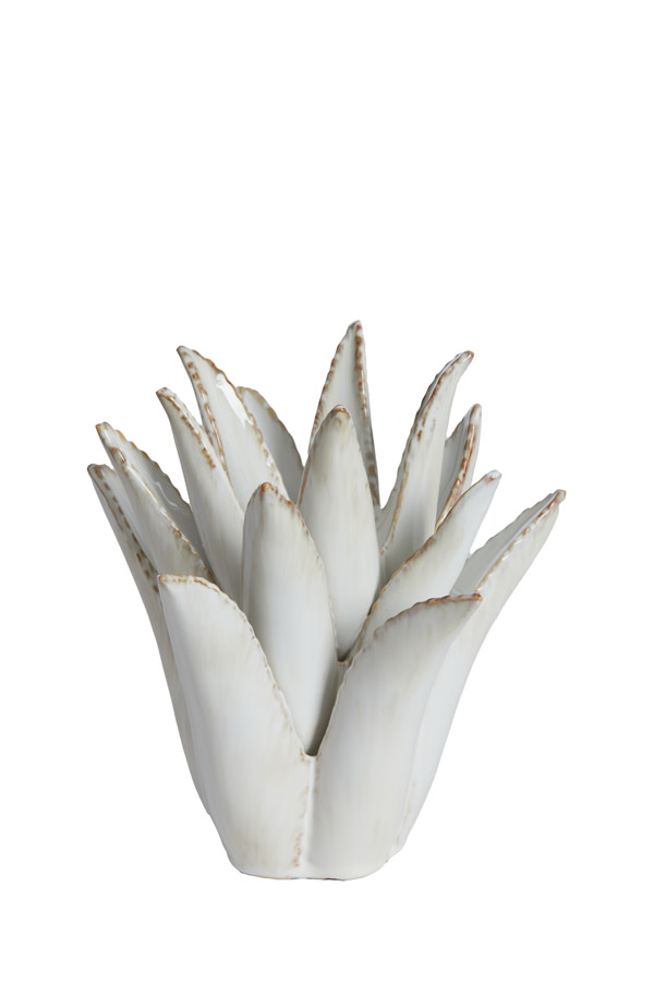 Light & Living Theelicht Ø21x21 cm CACTUS keramiek crème