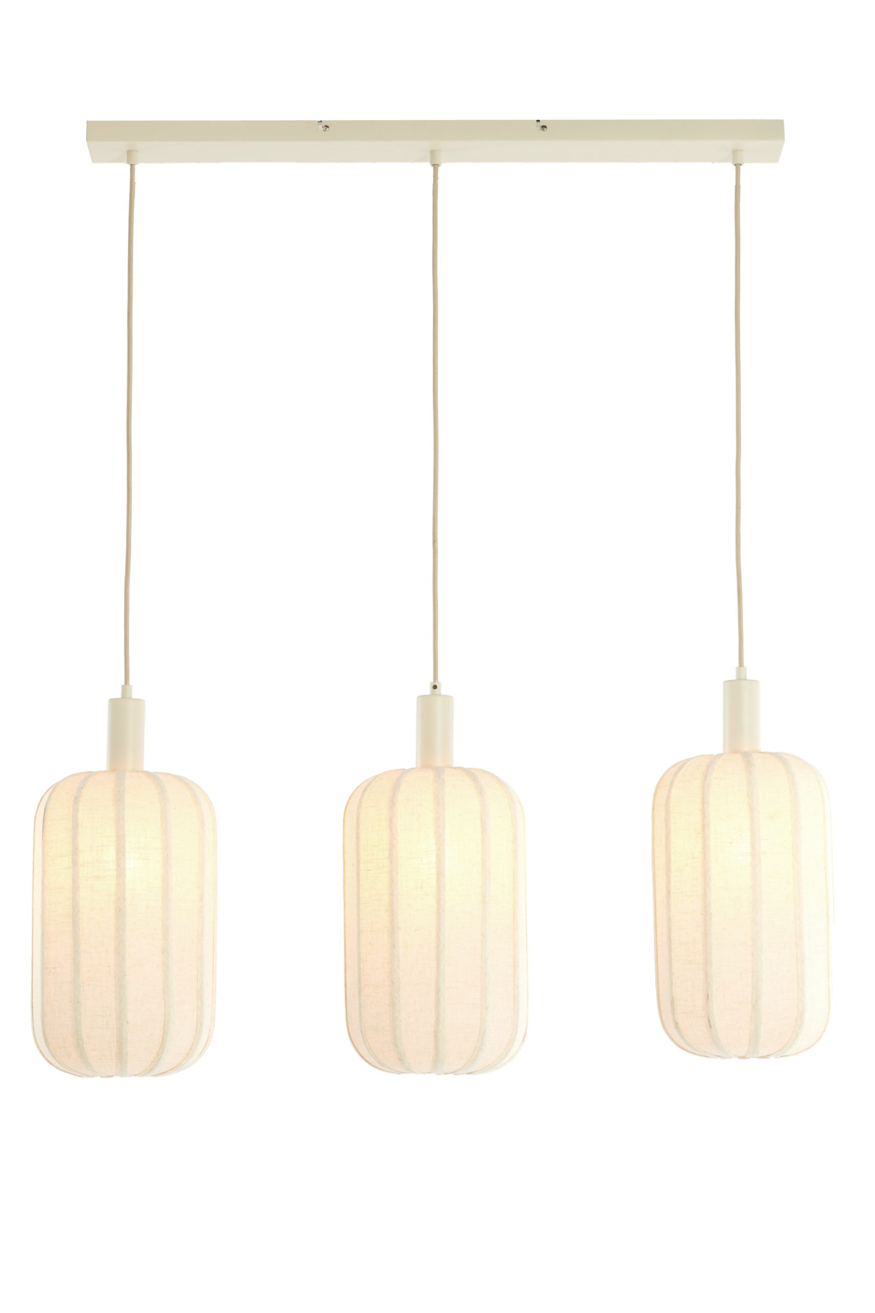 Light & Living Hanglamp 3L 80x21x34 cm TUFIA linnen crème