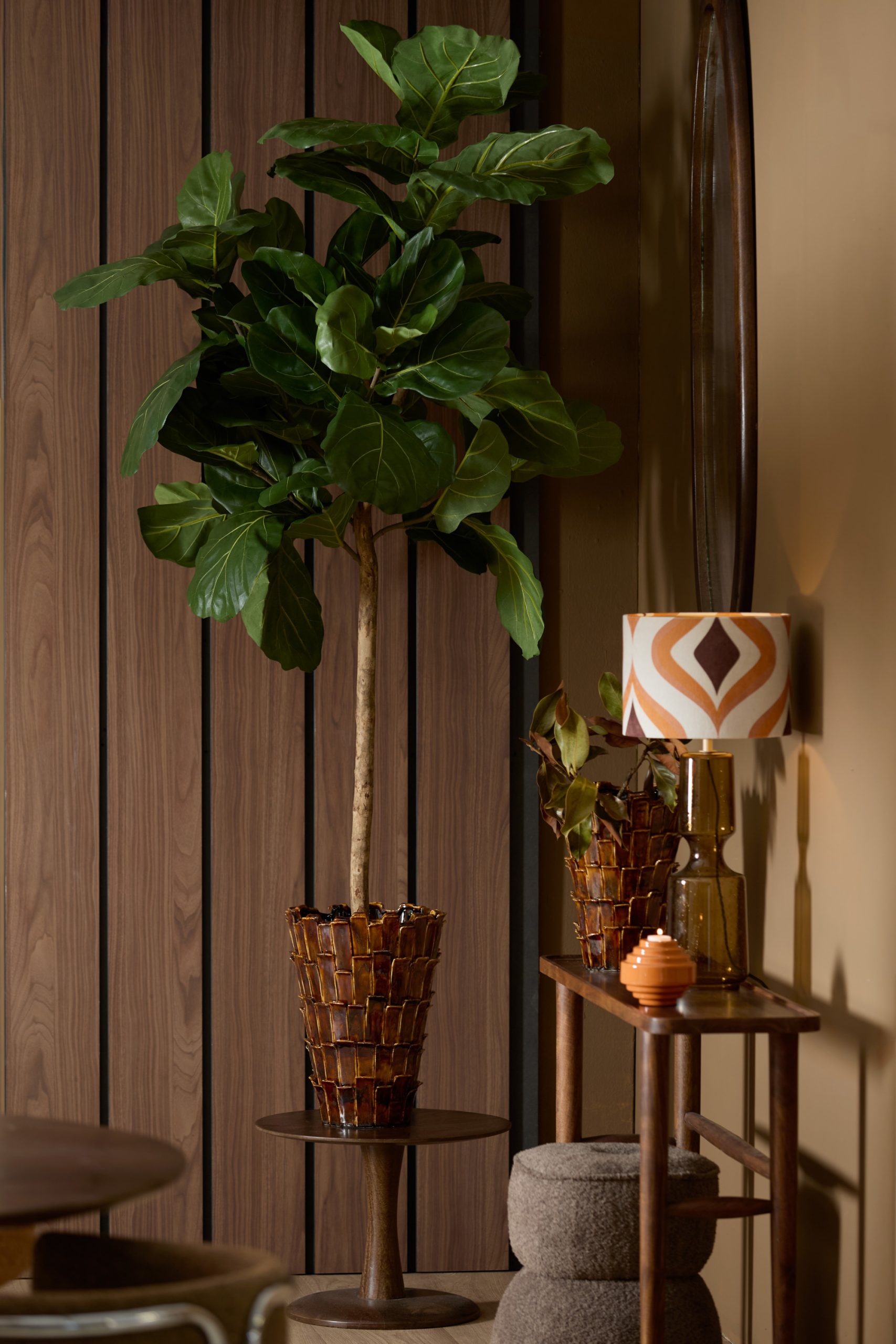Light & Living Vaas deco Ø33x43 cm BANYA keramiek glans donker bruin