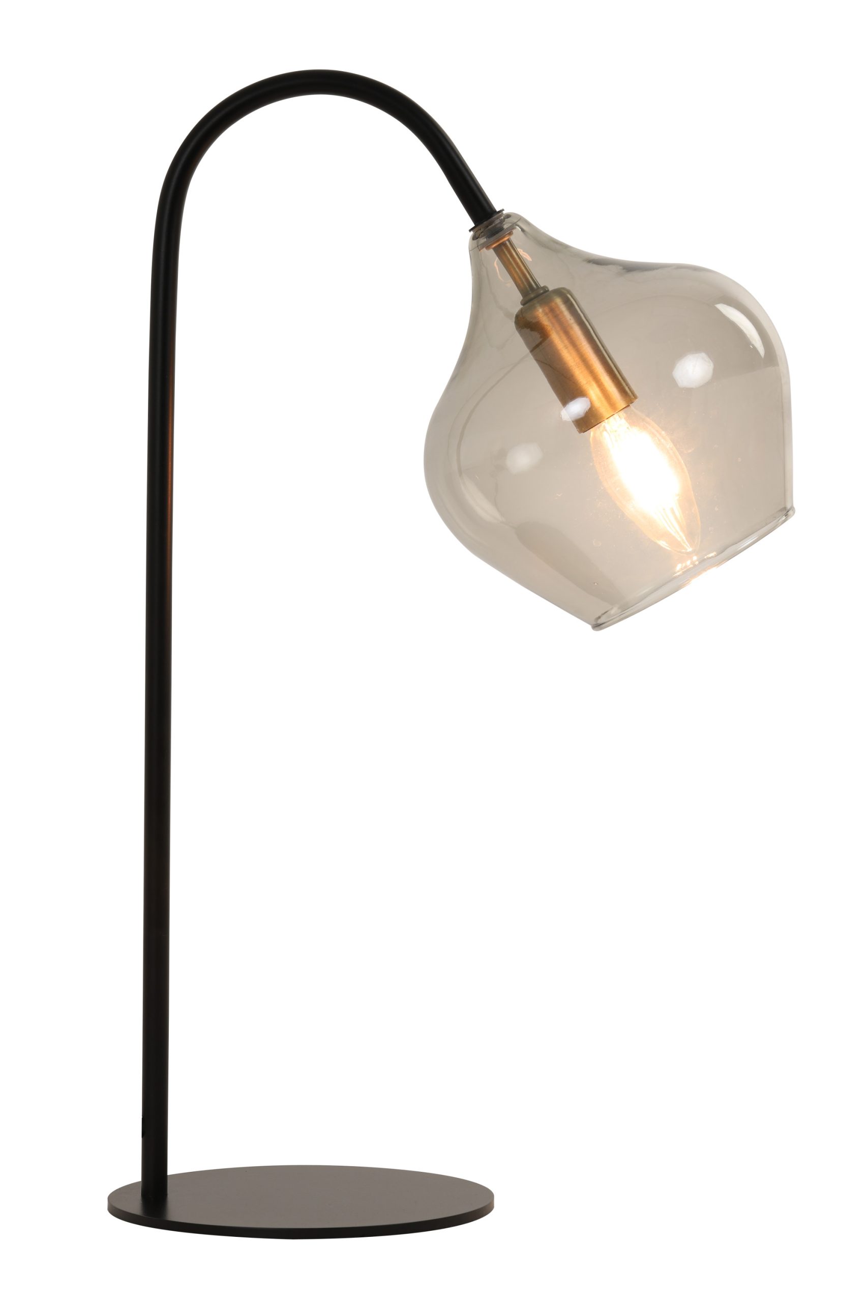 Light & Living Tafellamp E14 28x17x50,5 cm RAKEL mat zwart+smoke